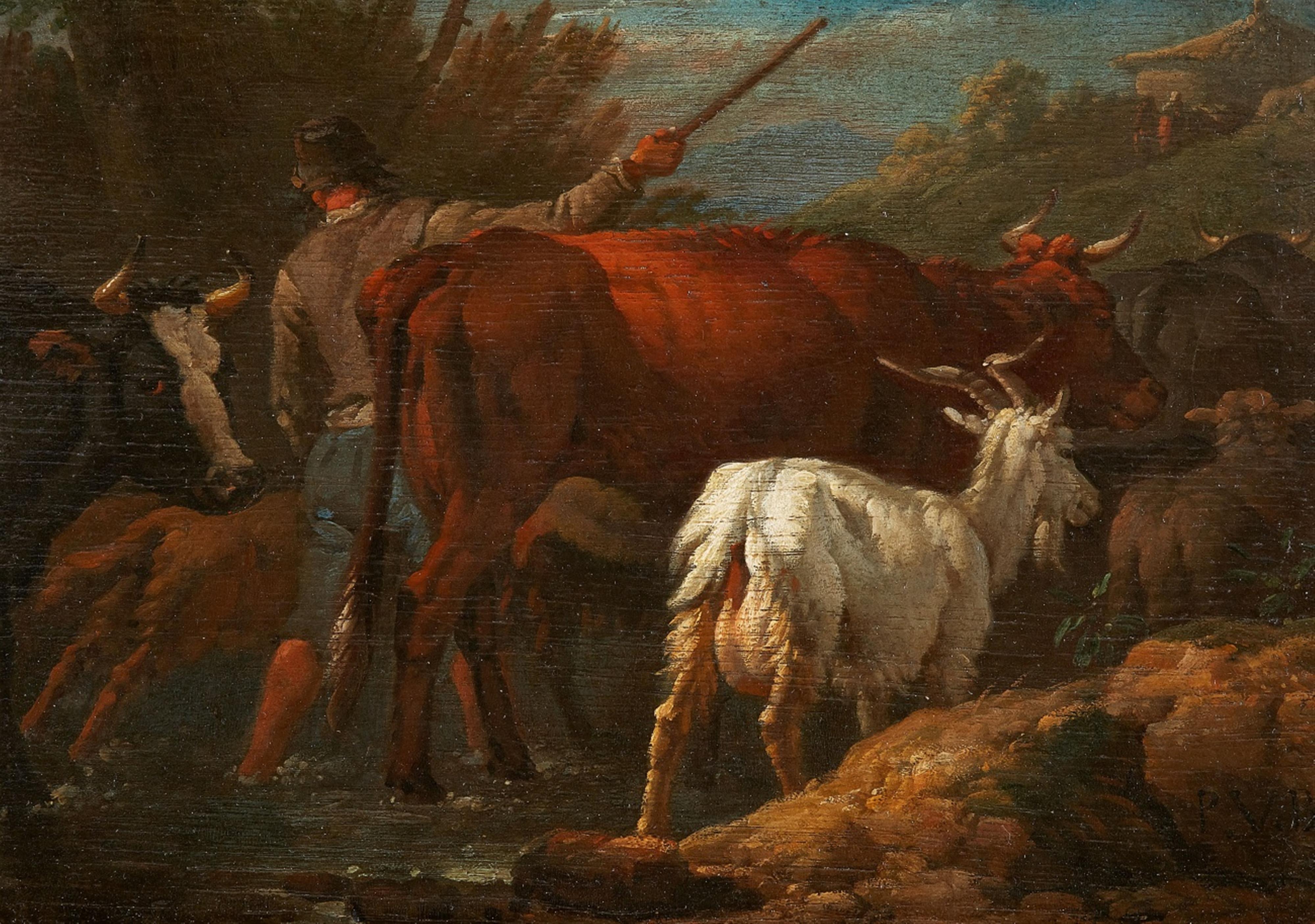 Pieter van Bloemen - Pferde in einer Landschaft Hirte mit seiner Herde - image-2