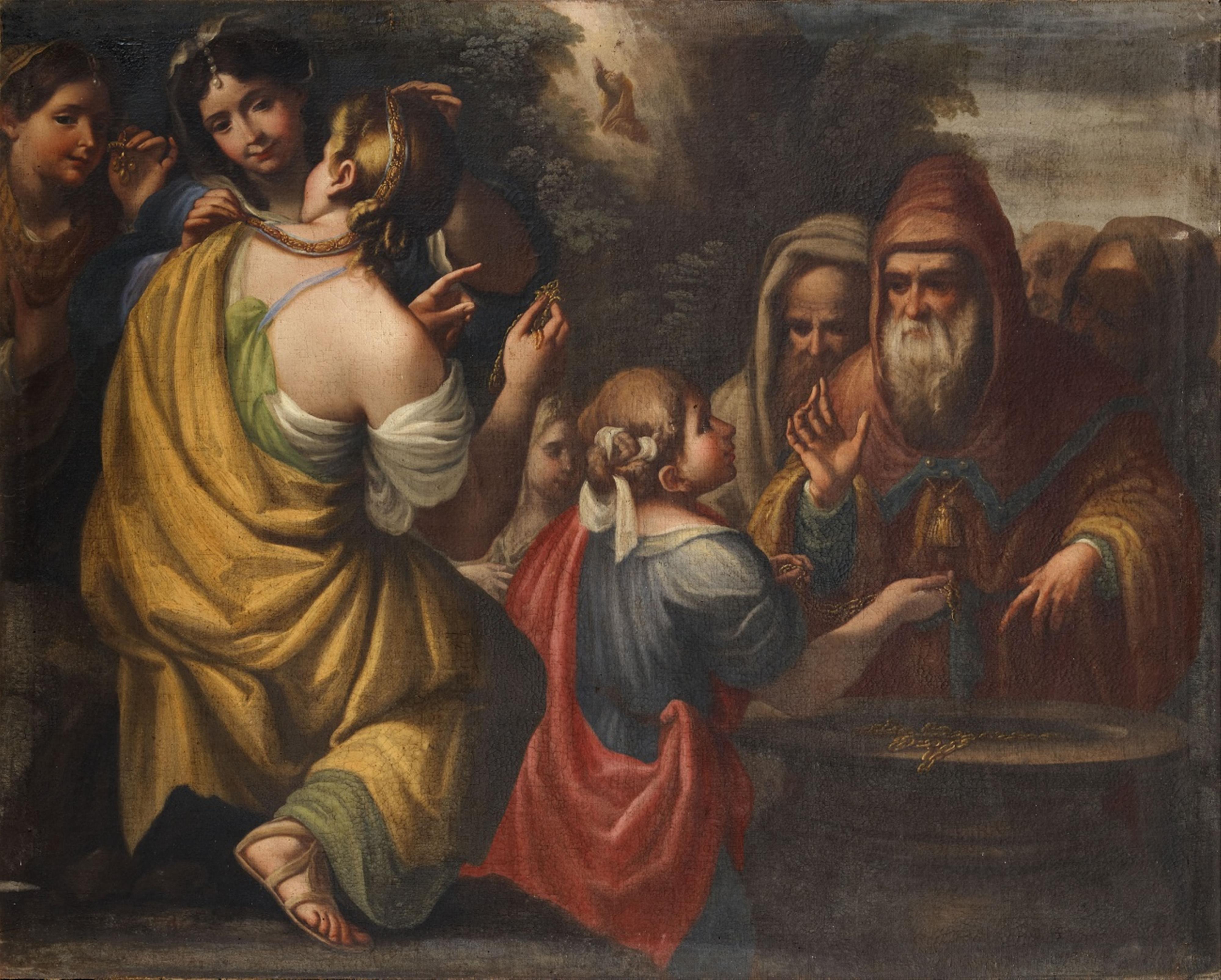 Lombardian School 17th century - The Discovery of the Infant Moses The Test of Fire of Moses The Israelites Collecting their Jewellery Moses Striking the Rock - image-3