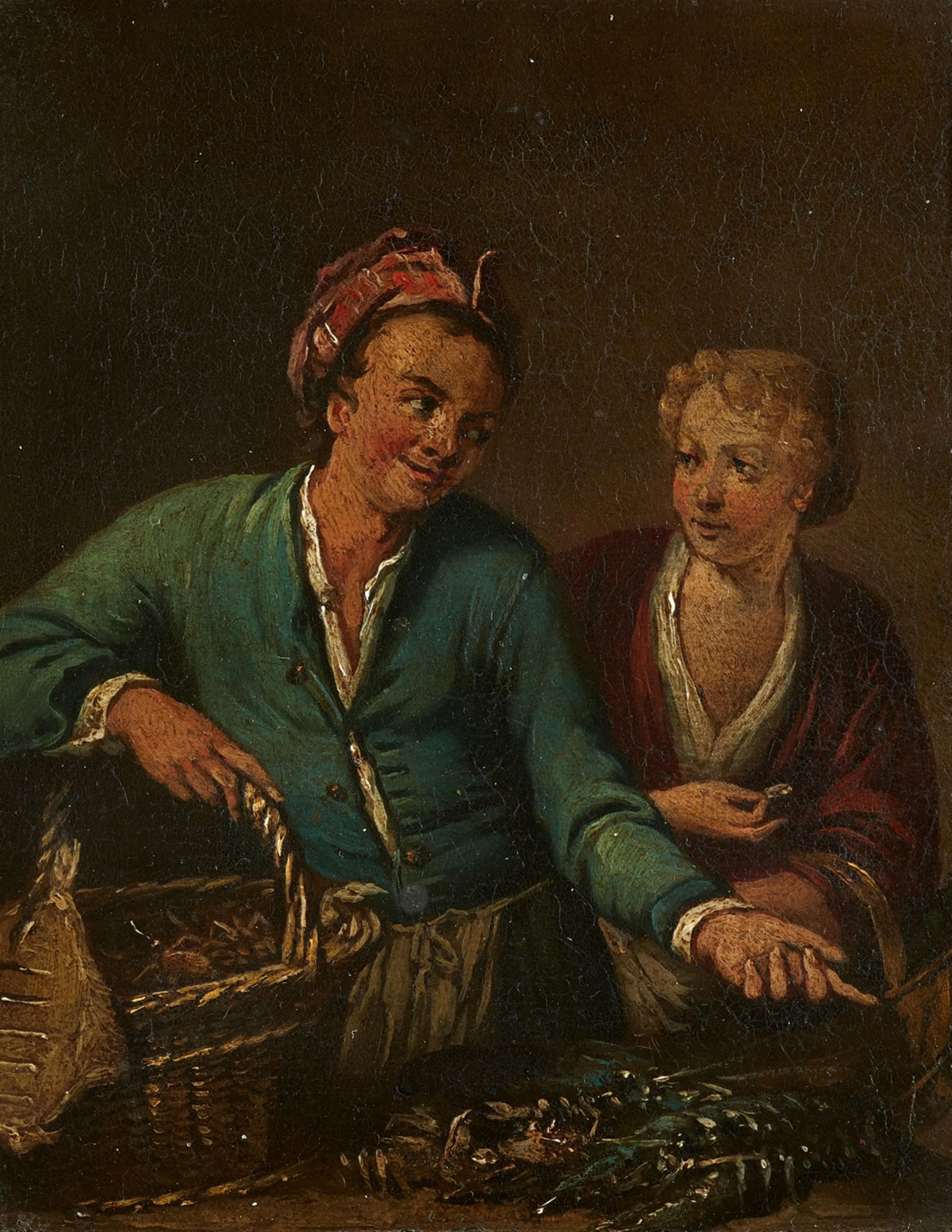 Niederländischer Meister des 18. Jahrhunderts - Die Fischverkäuferin - image-1