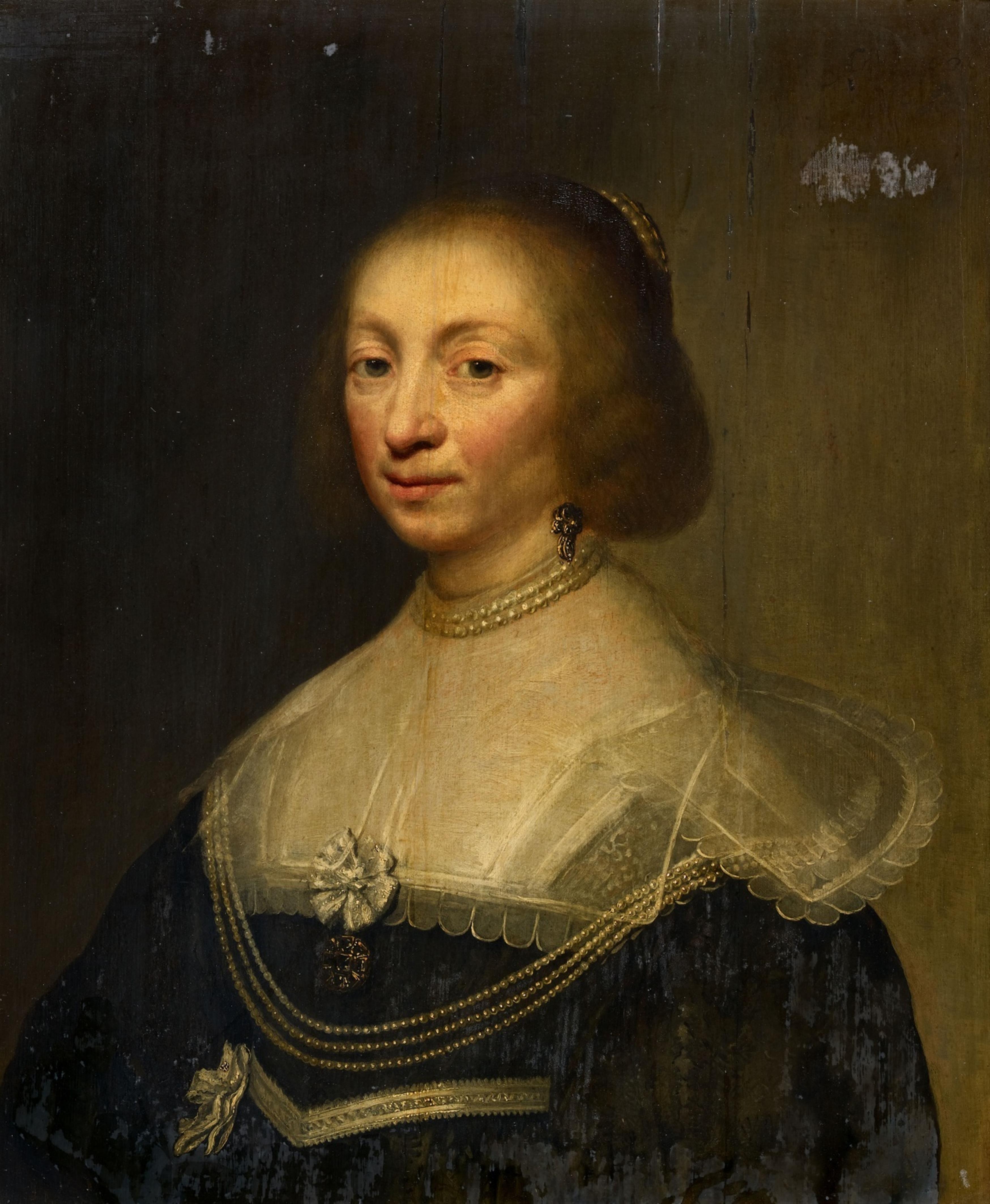 Jan Antonisz van Ravesteyn, attributed to - Portrait of a Lady in a Pearl Necklace - image-1