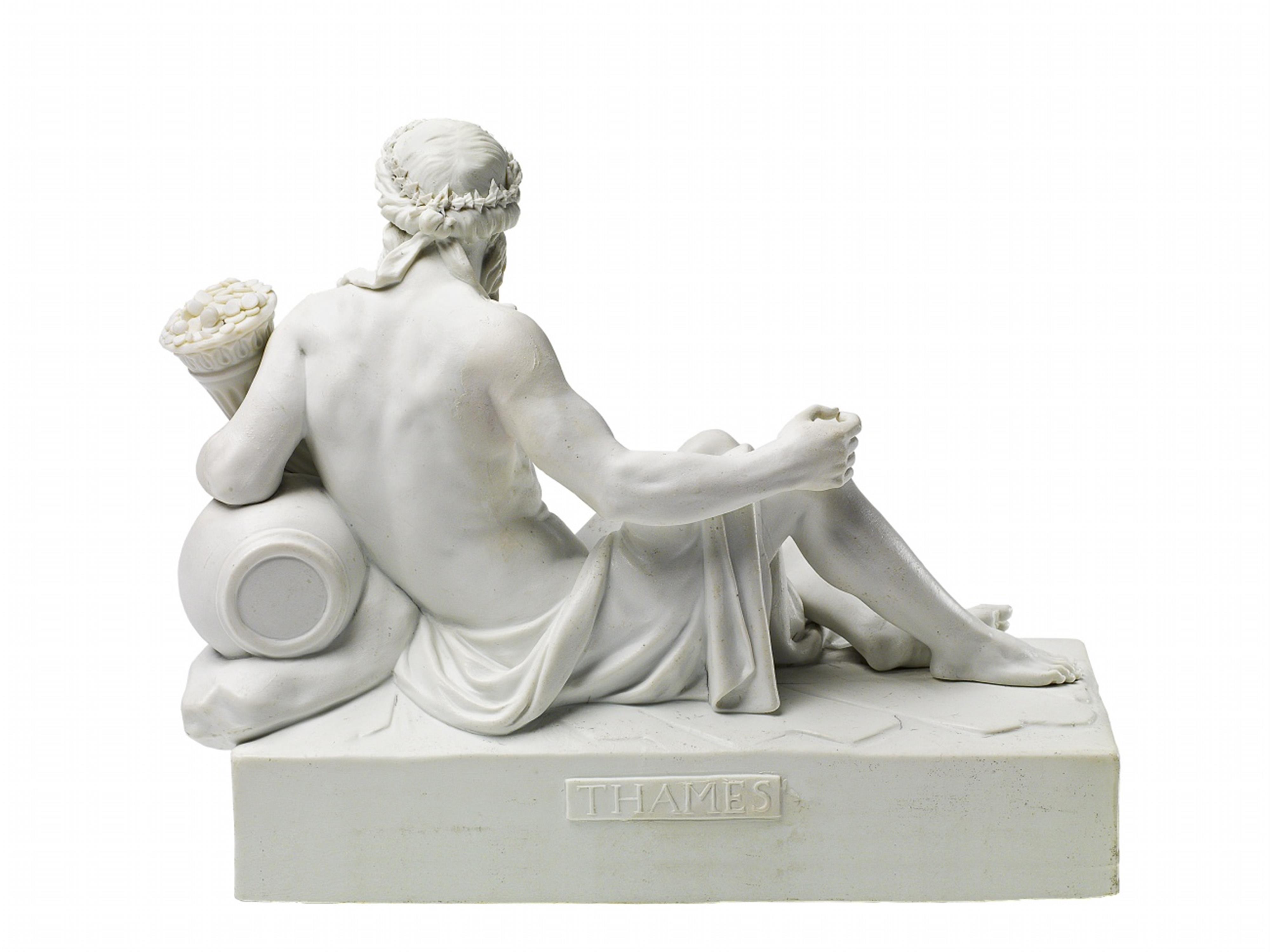 A Berlin KPM allegorical biscuit porcelain model of the river Thames - image-3