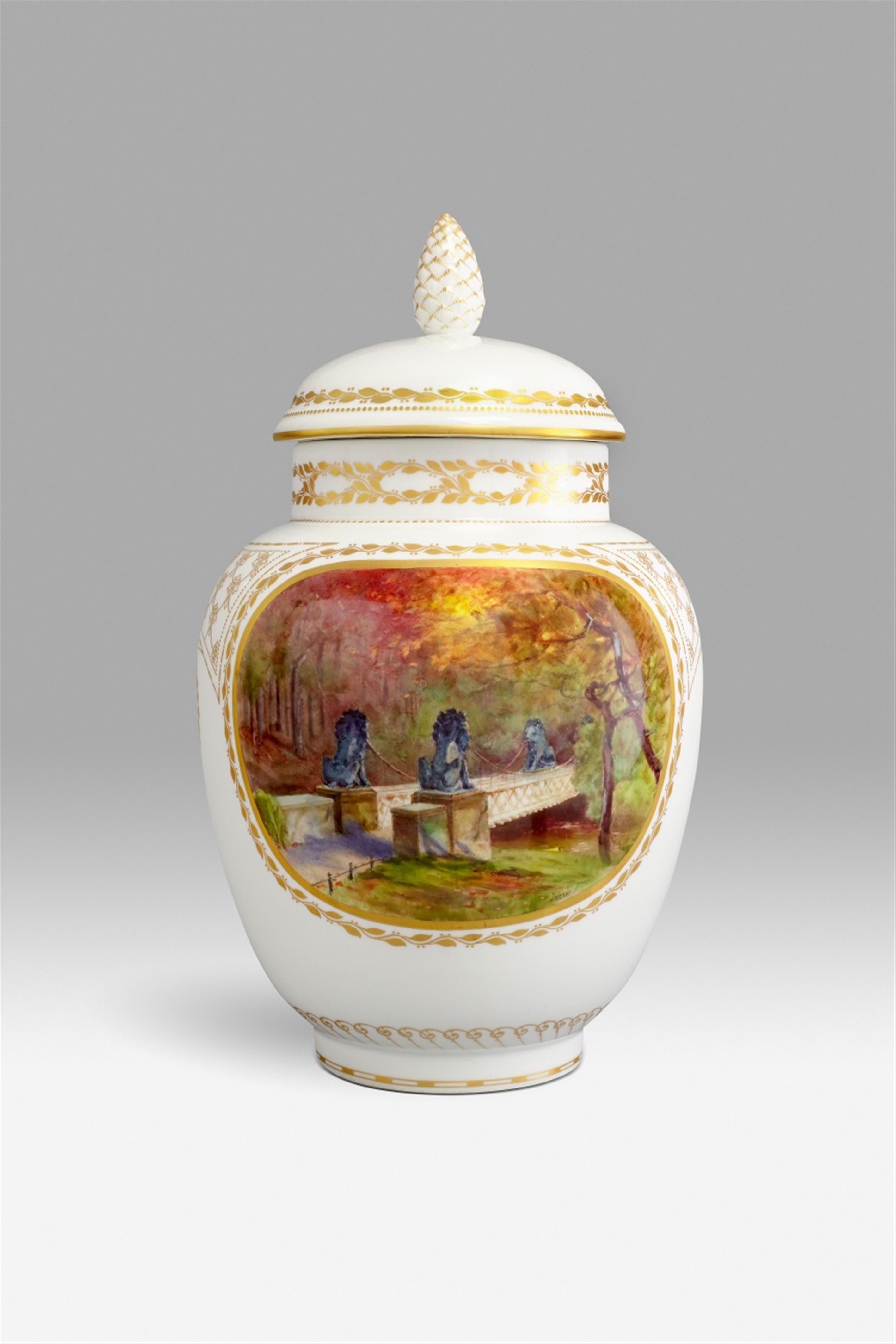 A Berlin KPM apothecary vase with Berlin garden motifs - image-1