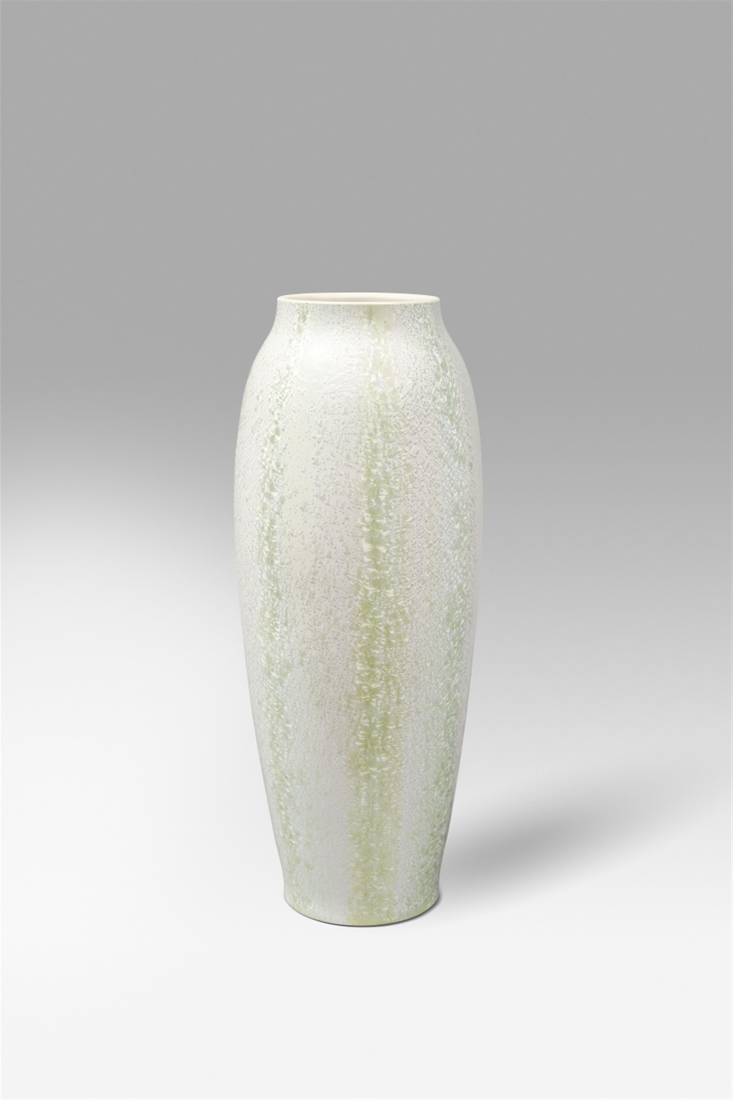 A Berlin KPM porcelain vase with light green crystal glaze - image-1