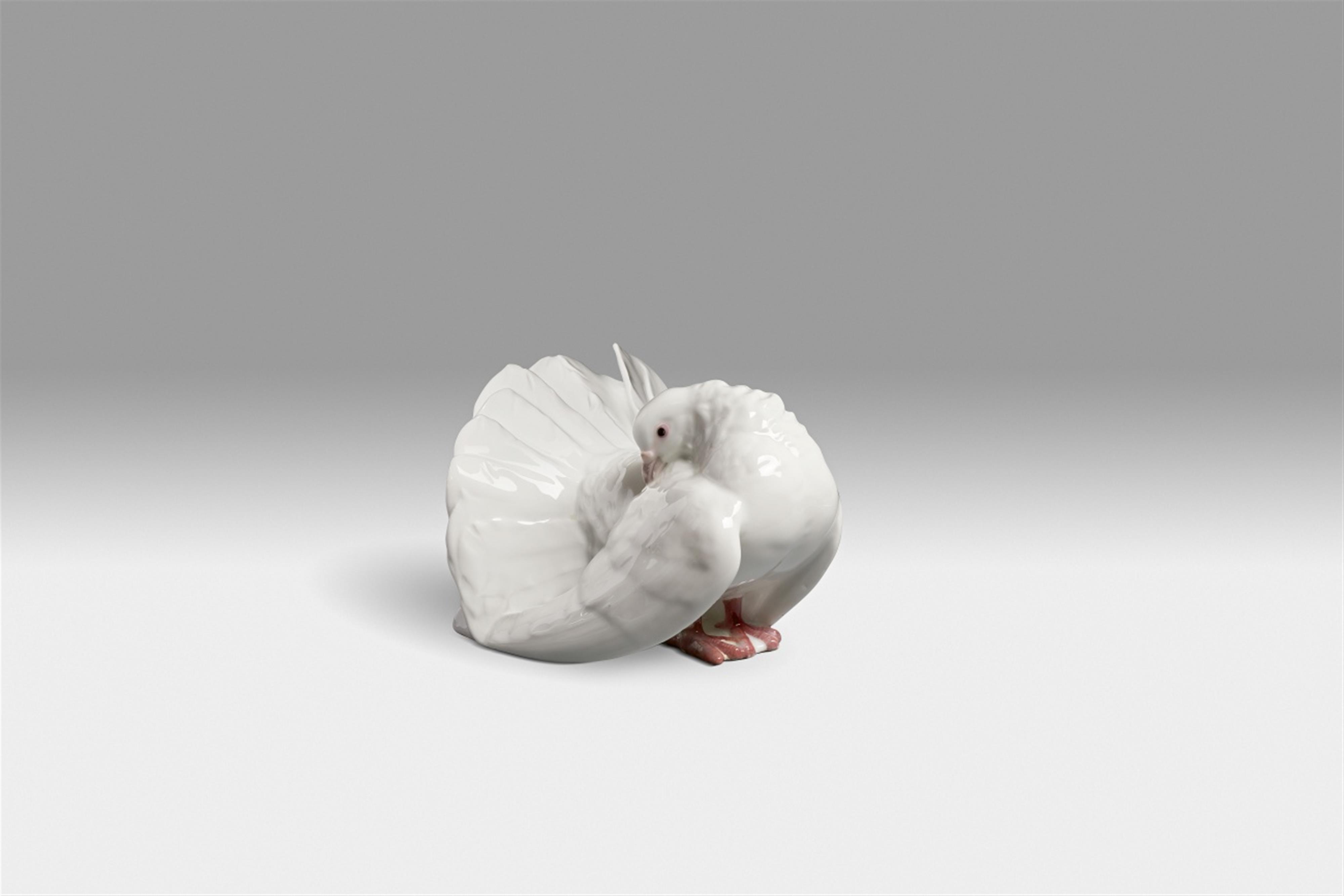 A Berlin KPM porcelain model of a fantail pidgeon - image-1