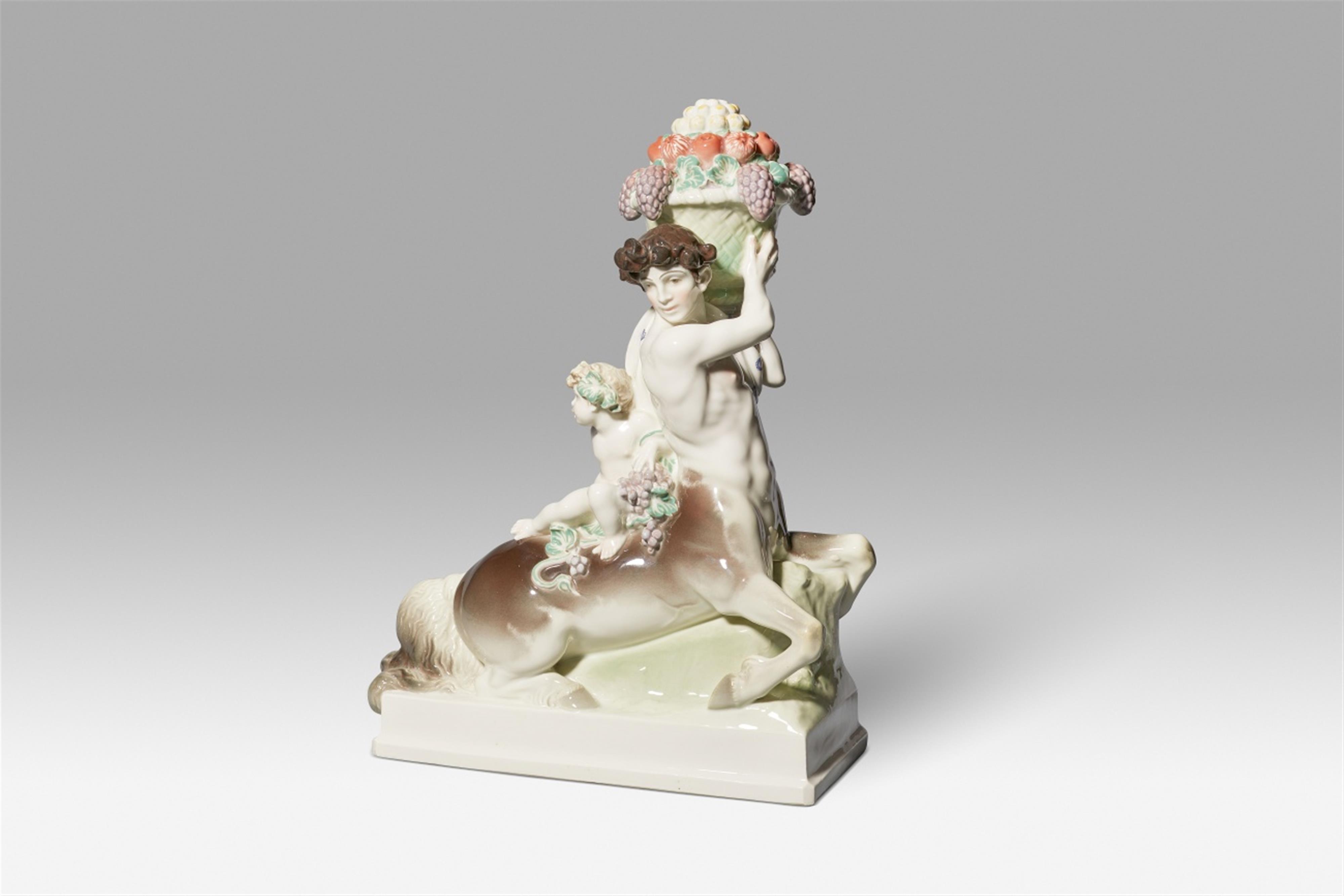 A Berlin KPM porcelain group of a centaur and the young Bacchus - image-1