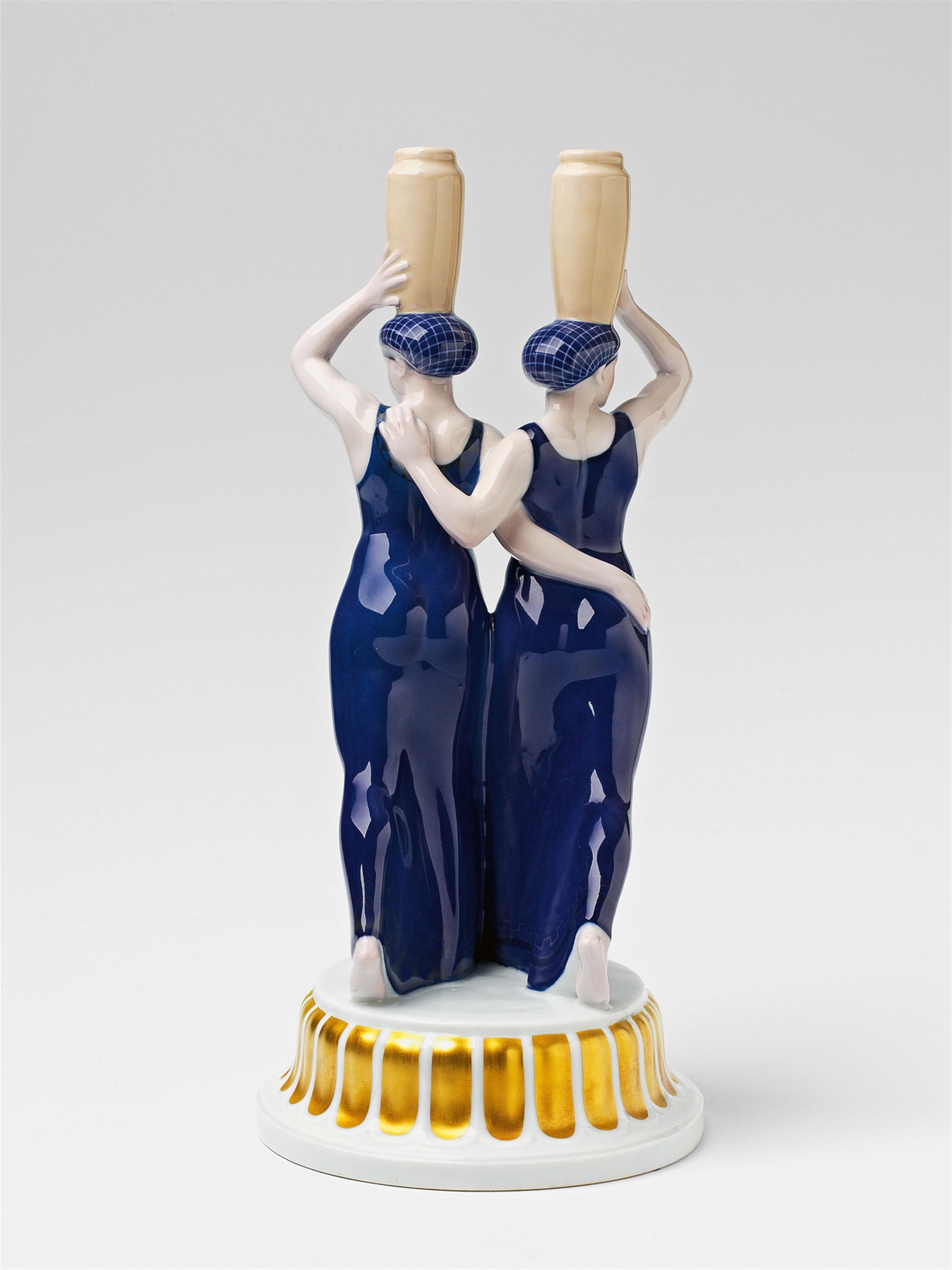 A Berlin KPM porcelain model of two Grecian ladies with vases - image-2