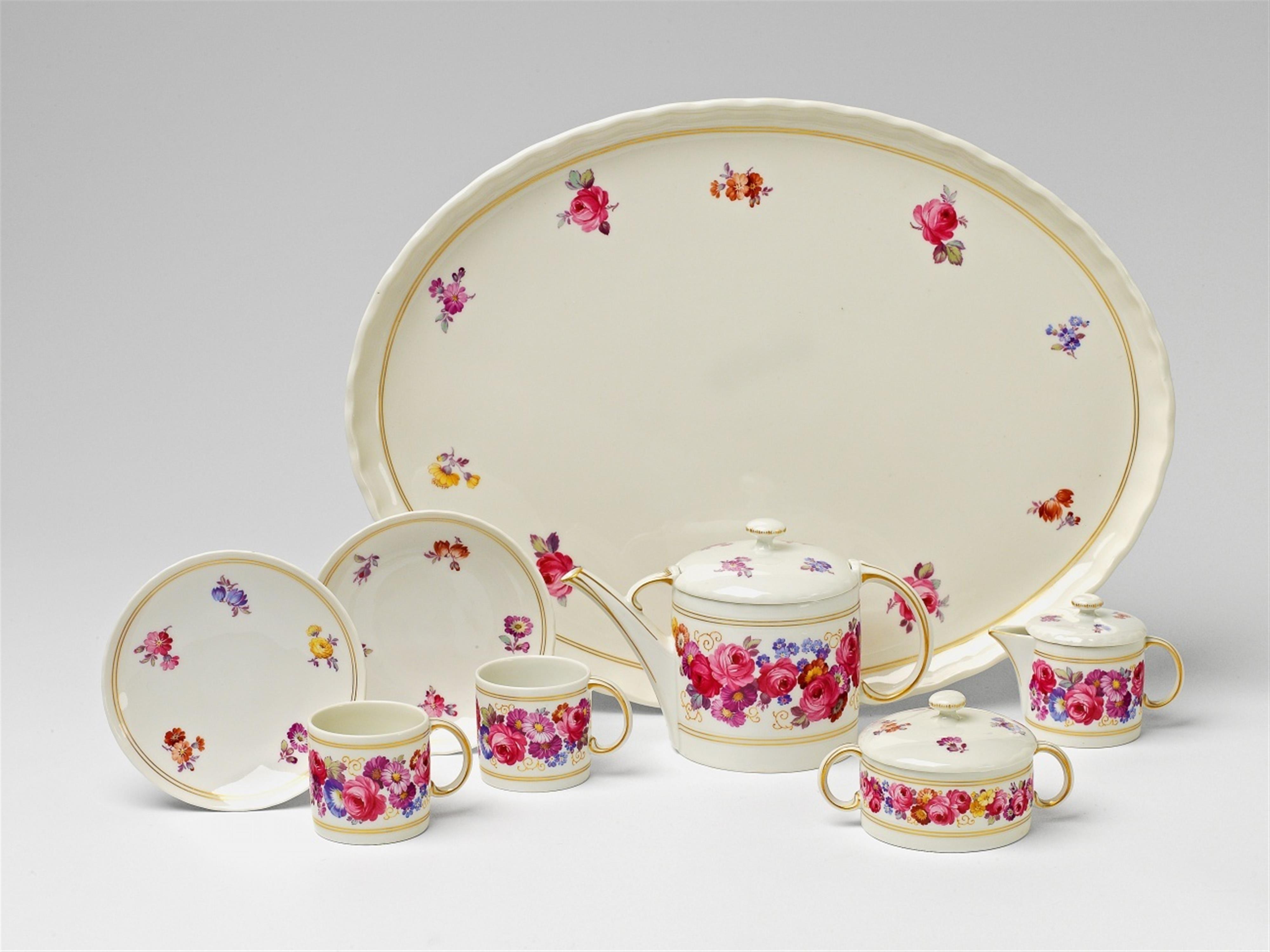 A Berlin KPM porcelain mocca service with floral decor - image-1