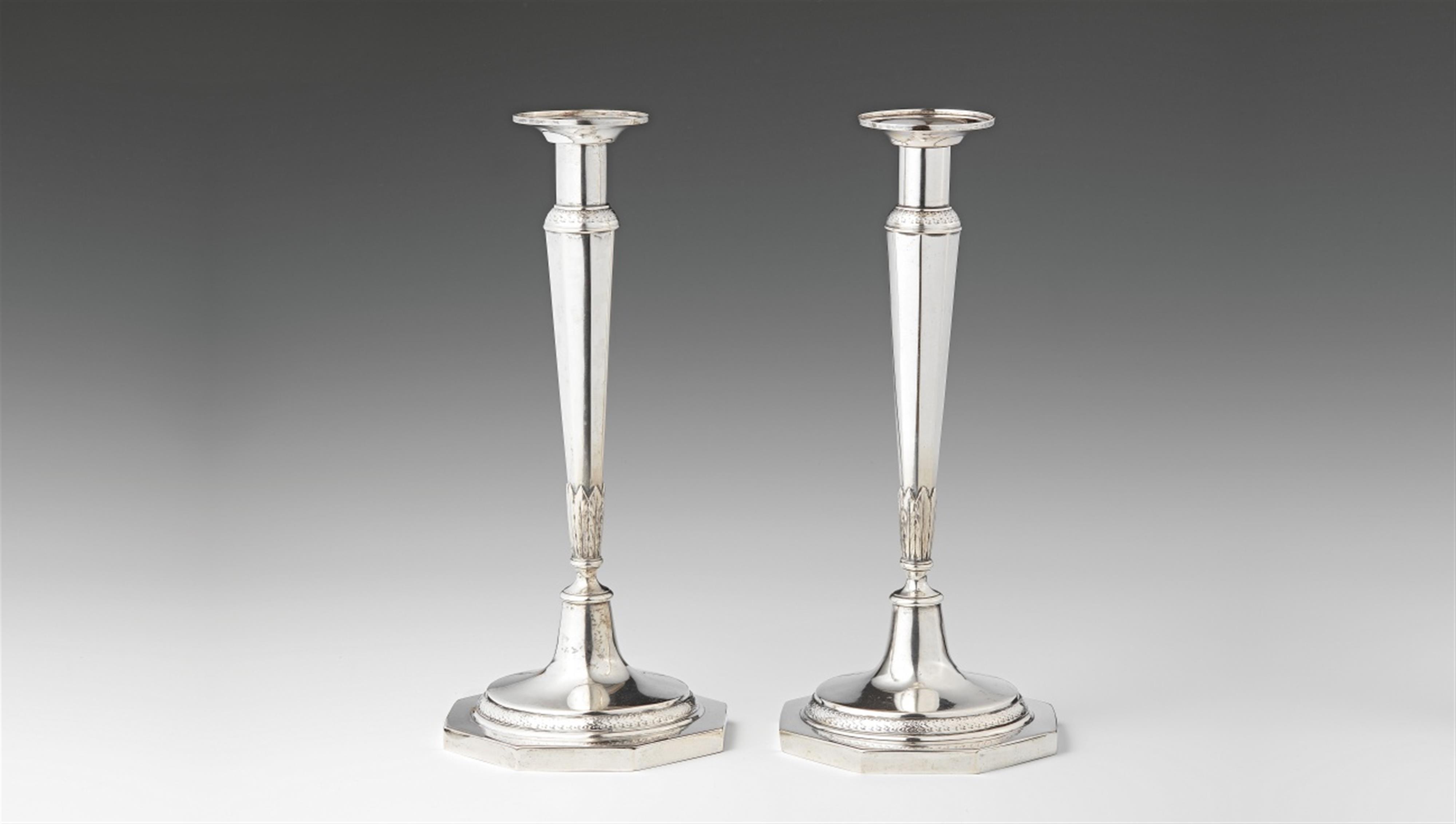 A pair of large Berlin silver candlesticks - image-1