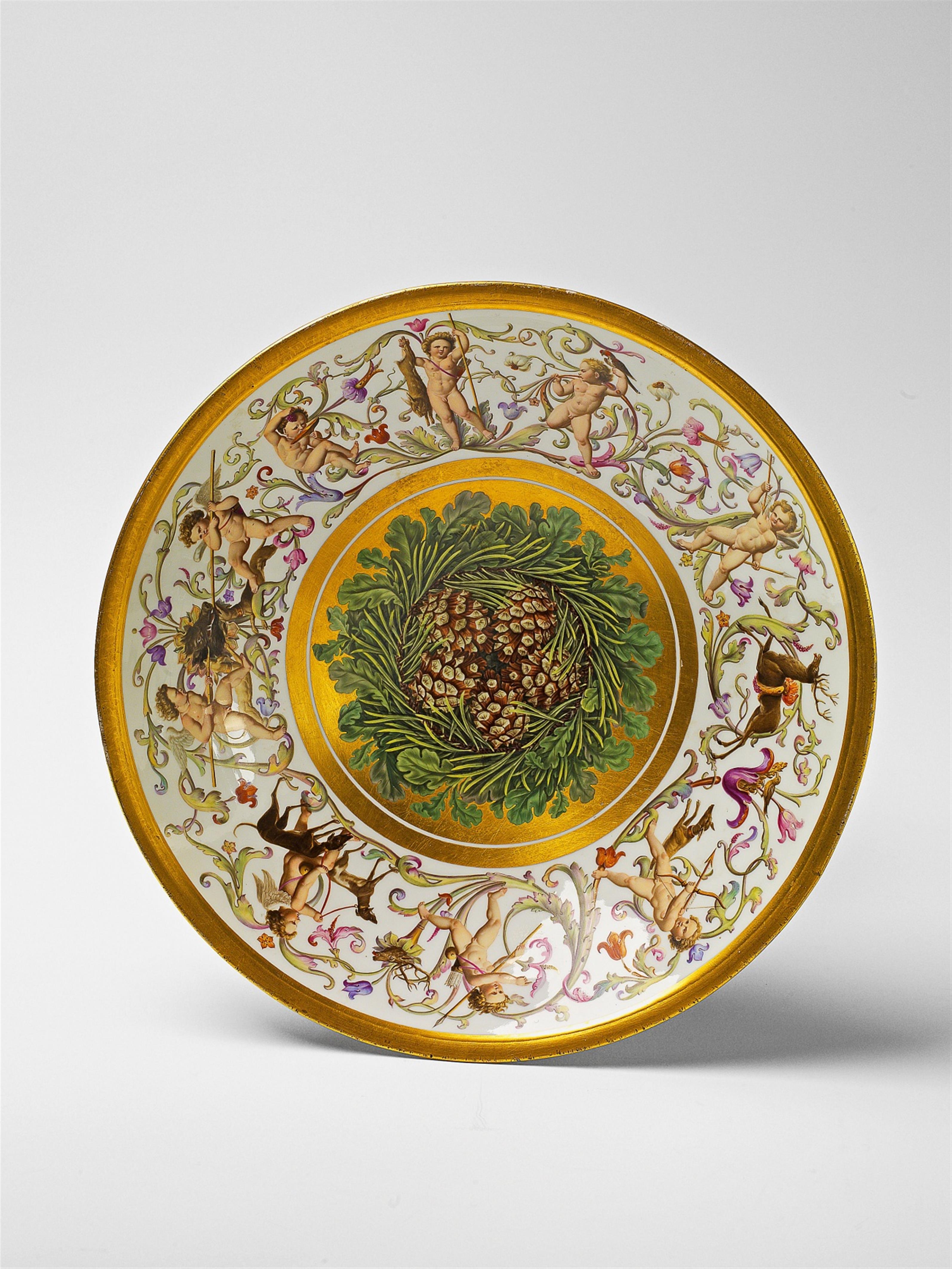 A Berlin KPM Neoclassical porcelain hunting dish - image-2