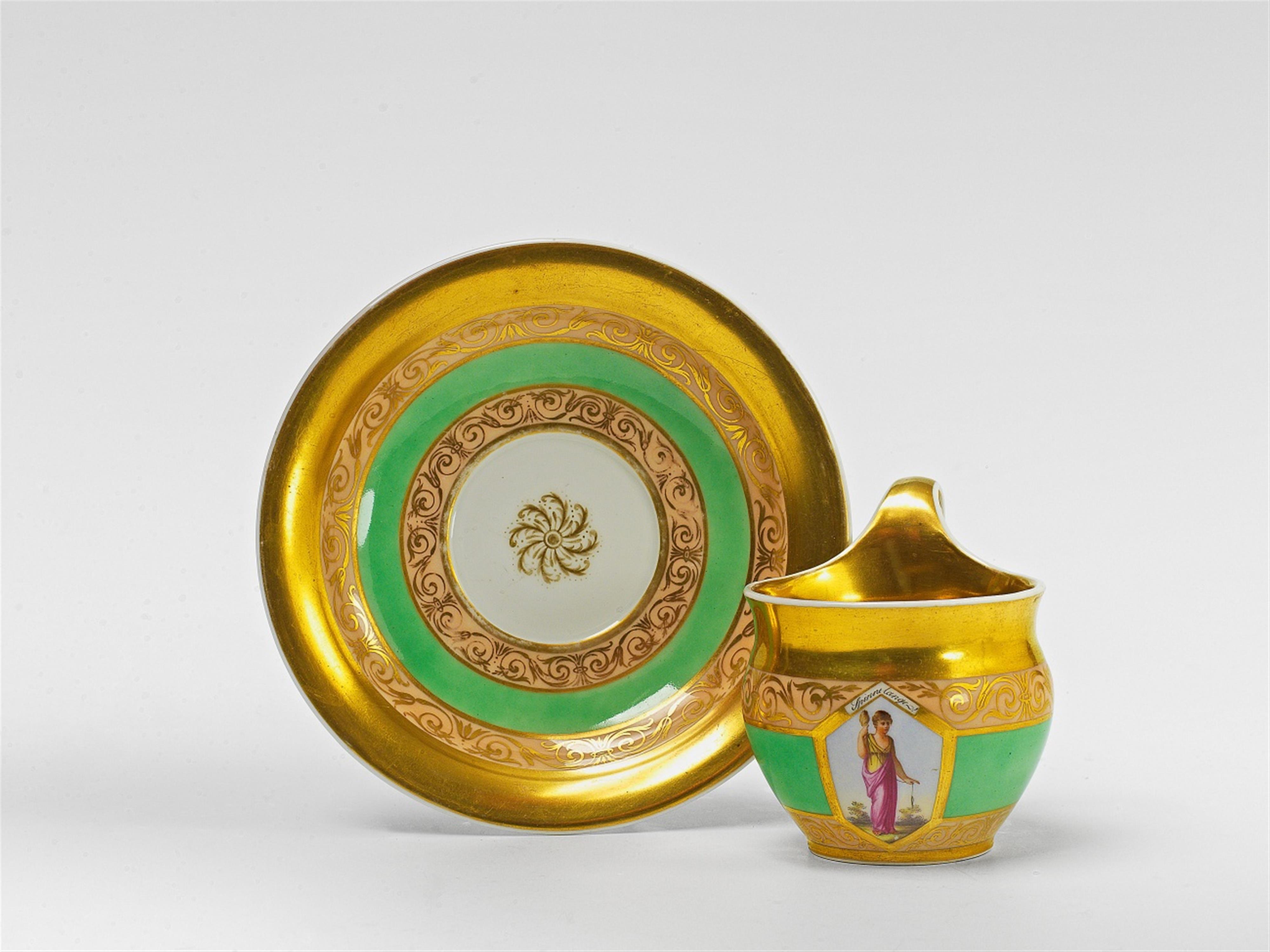 A Berlin KPM porcelain cup and saucer decorated with the Three Fates - image-1