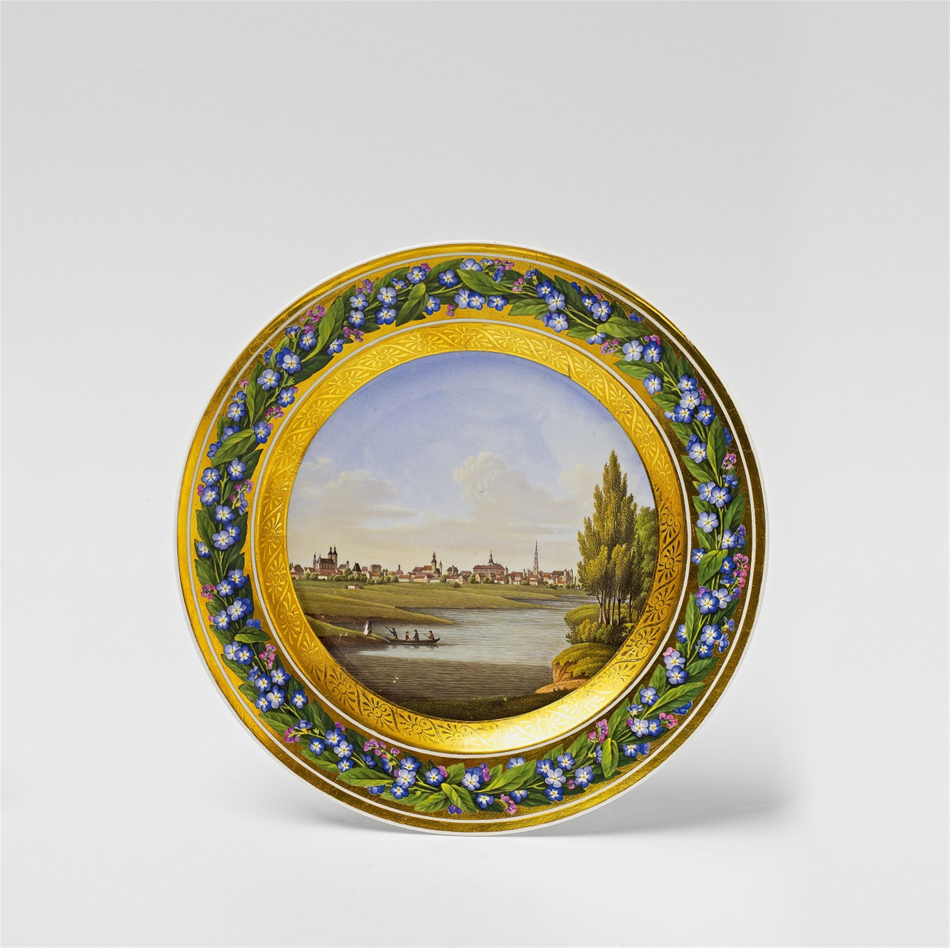 A Berlin KPM porcelain Biedermeier plate - image-1