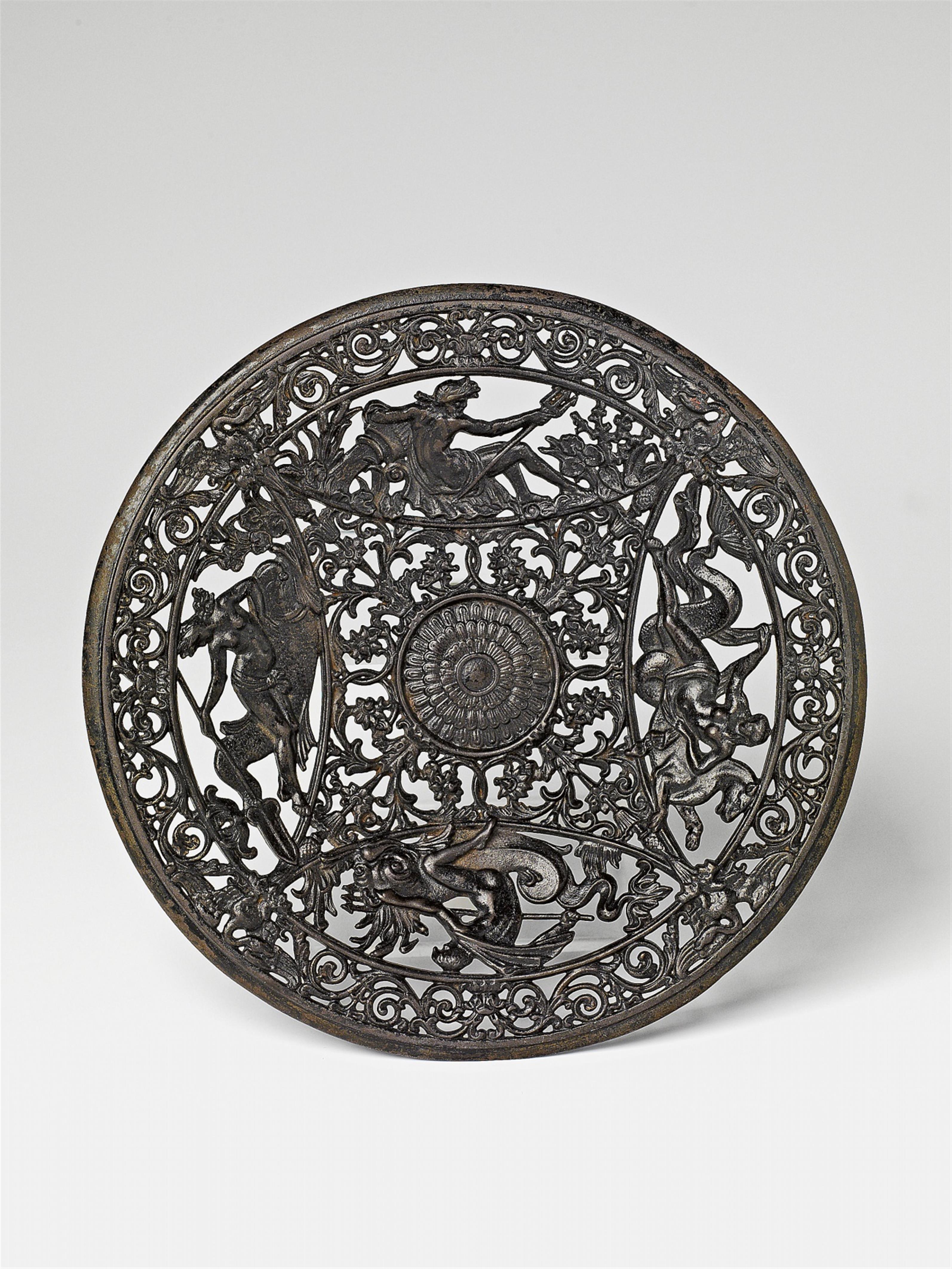 A cast iron display platter depicting Neptune - image-1