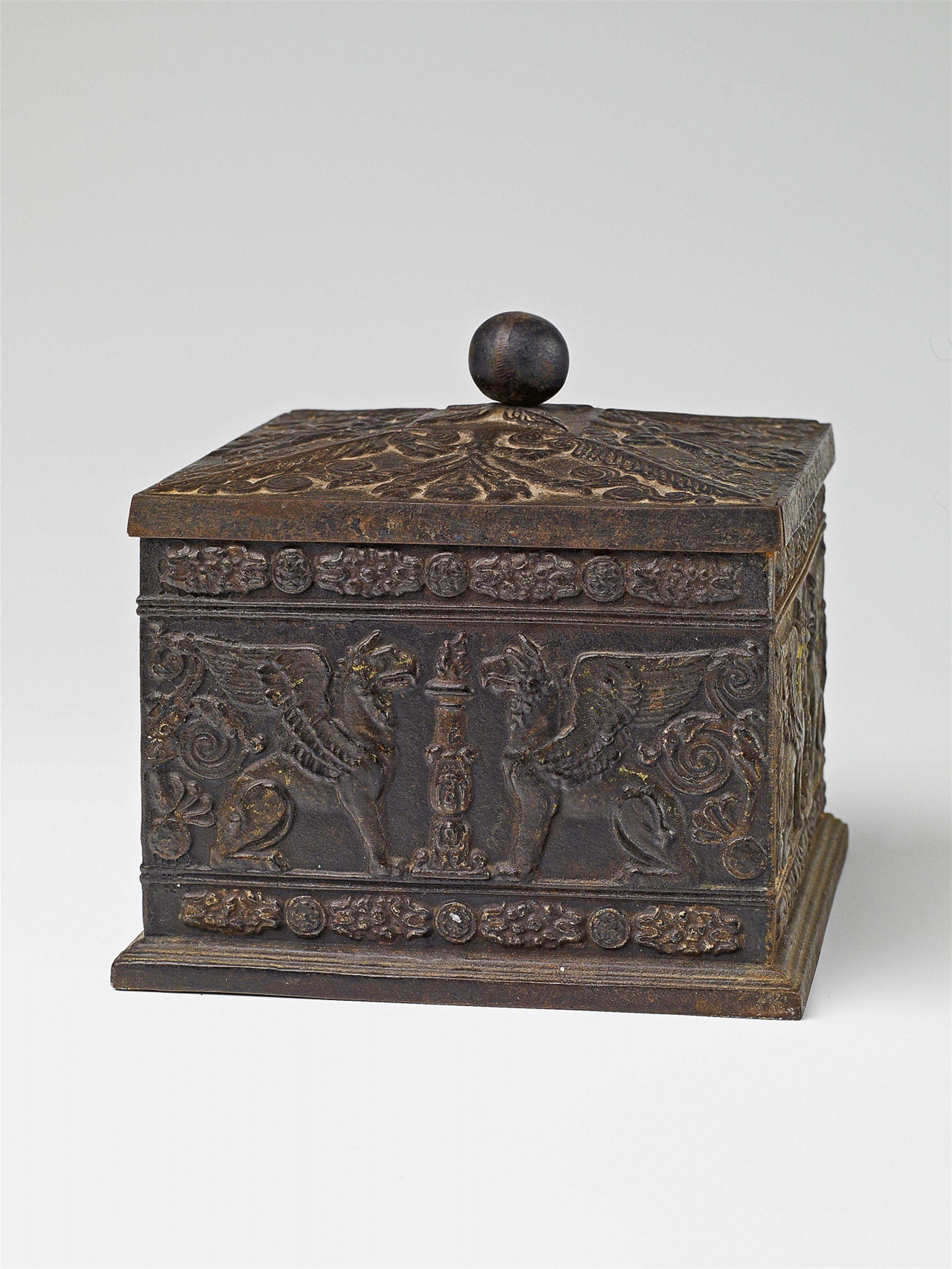 A Berlin cast iron tobacco jar with griffin motifs - image-1
