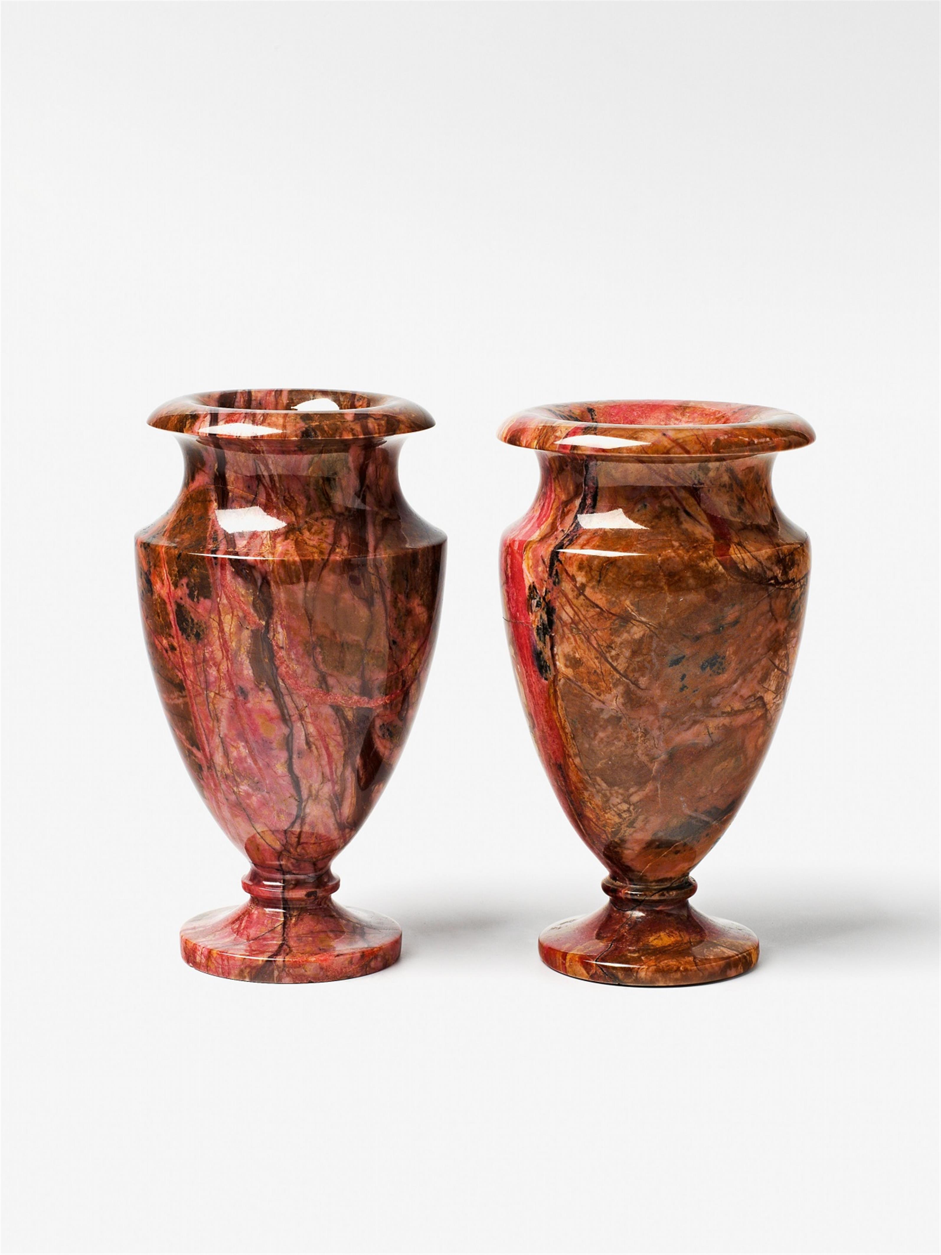 A pair of Russian Neoclassical carved rhodonite vases - image-2