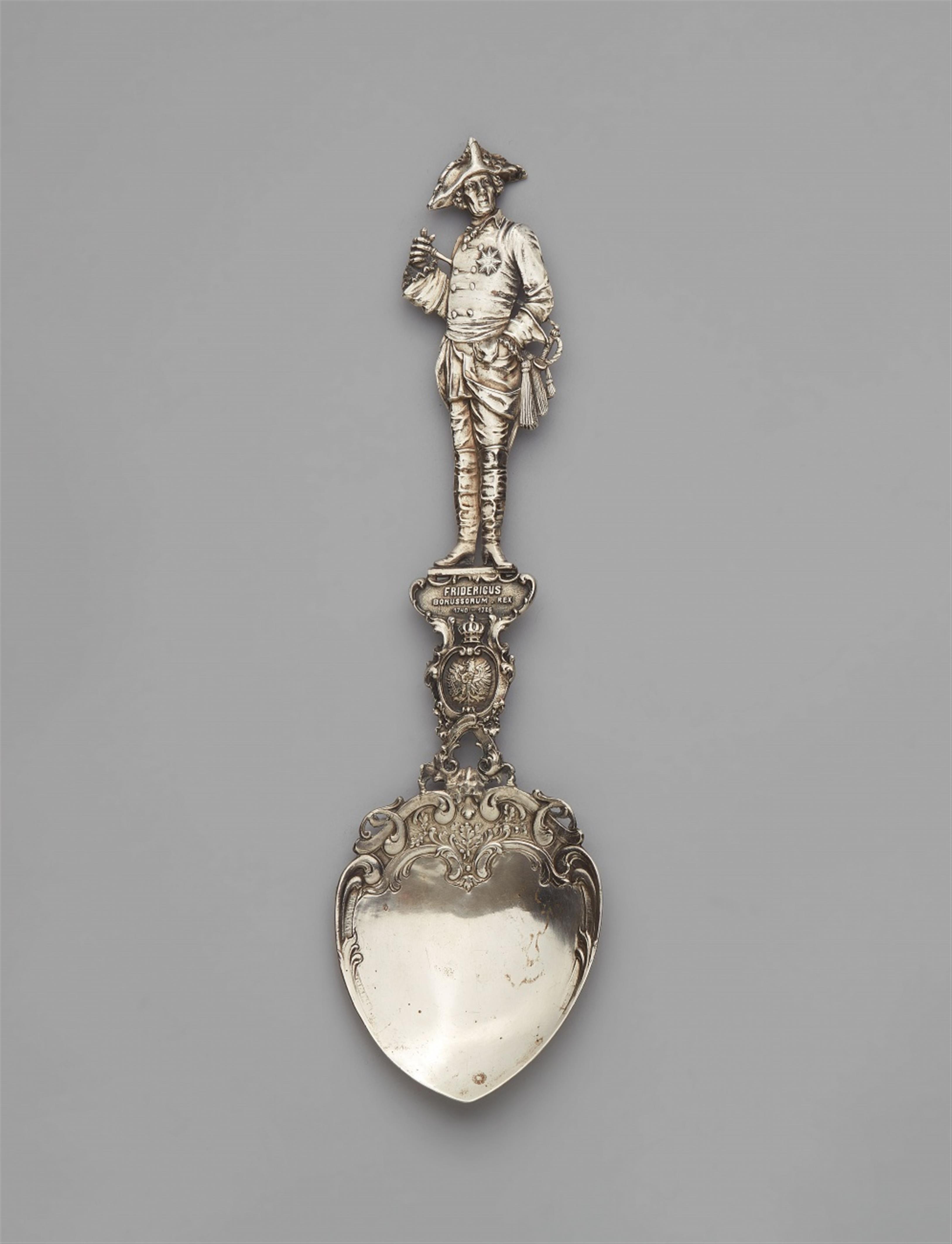 An ornate silver spoon depicting Frederick II - image-1