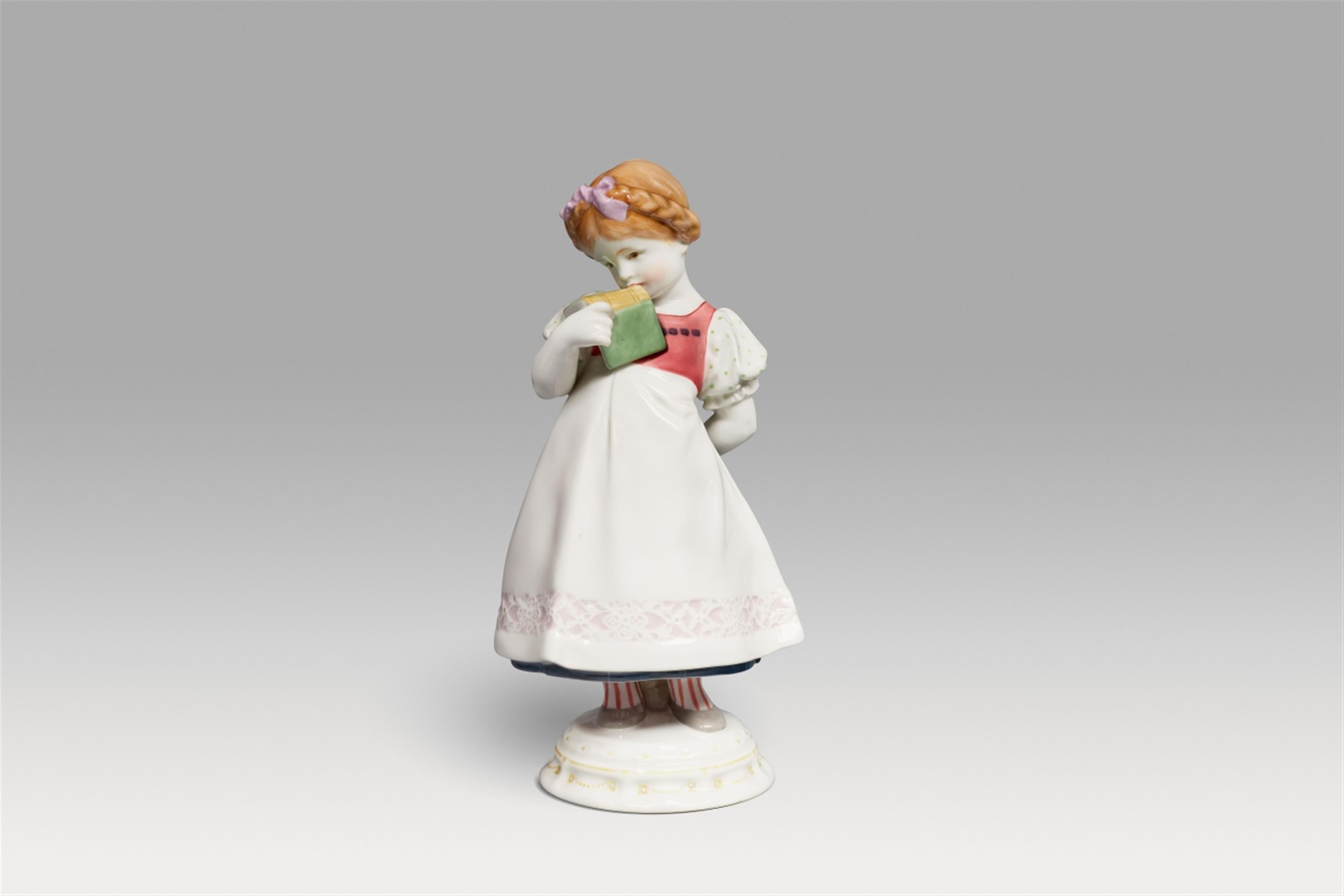 A Berlin KPM porcelain figure of a schoolgirl Schülerin - image-1