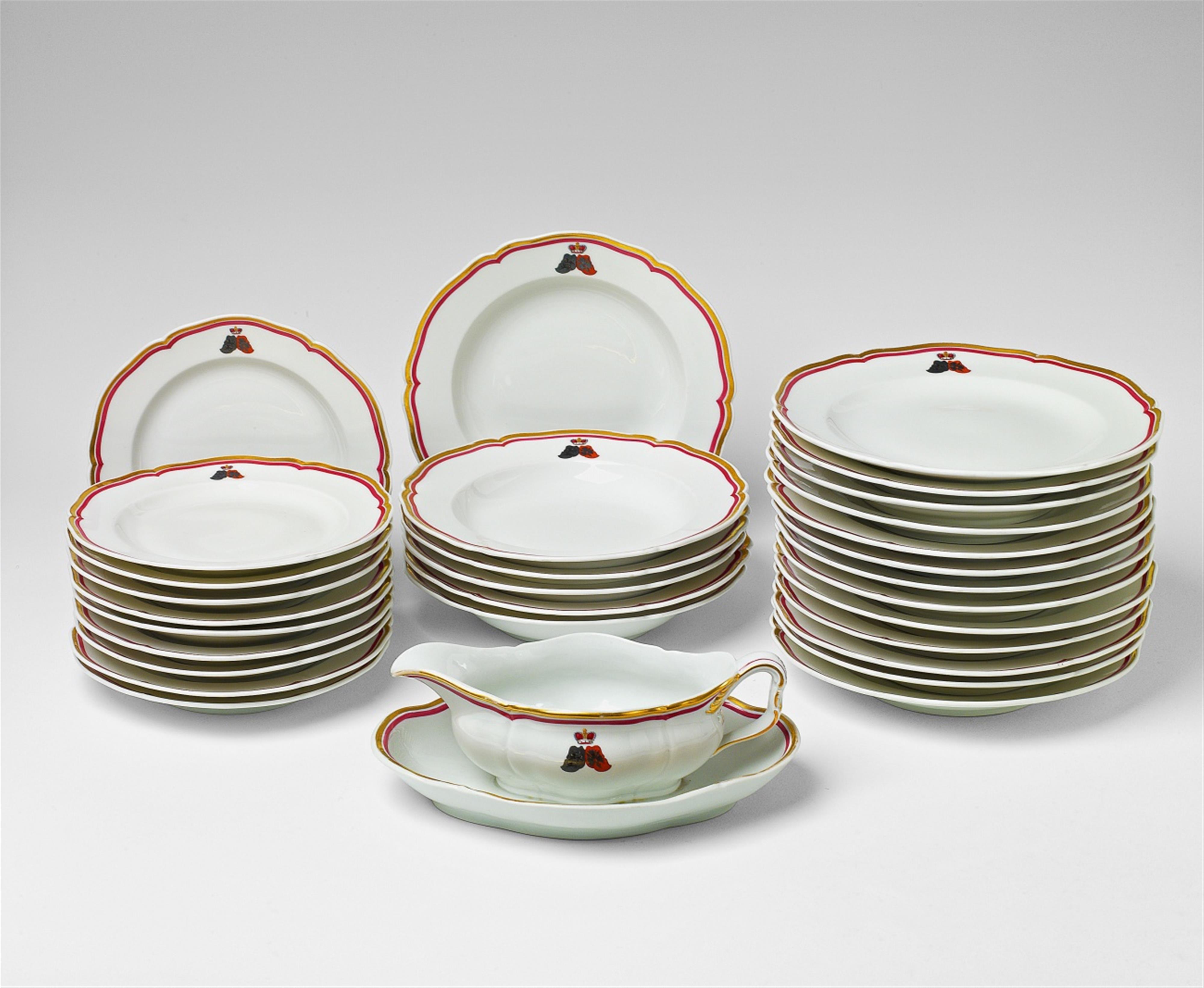 Thirty pieces from a Berlin KPM porcelain dinner service made for the Dukes of Schleswig Holstein - image-1