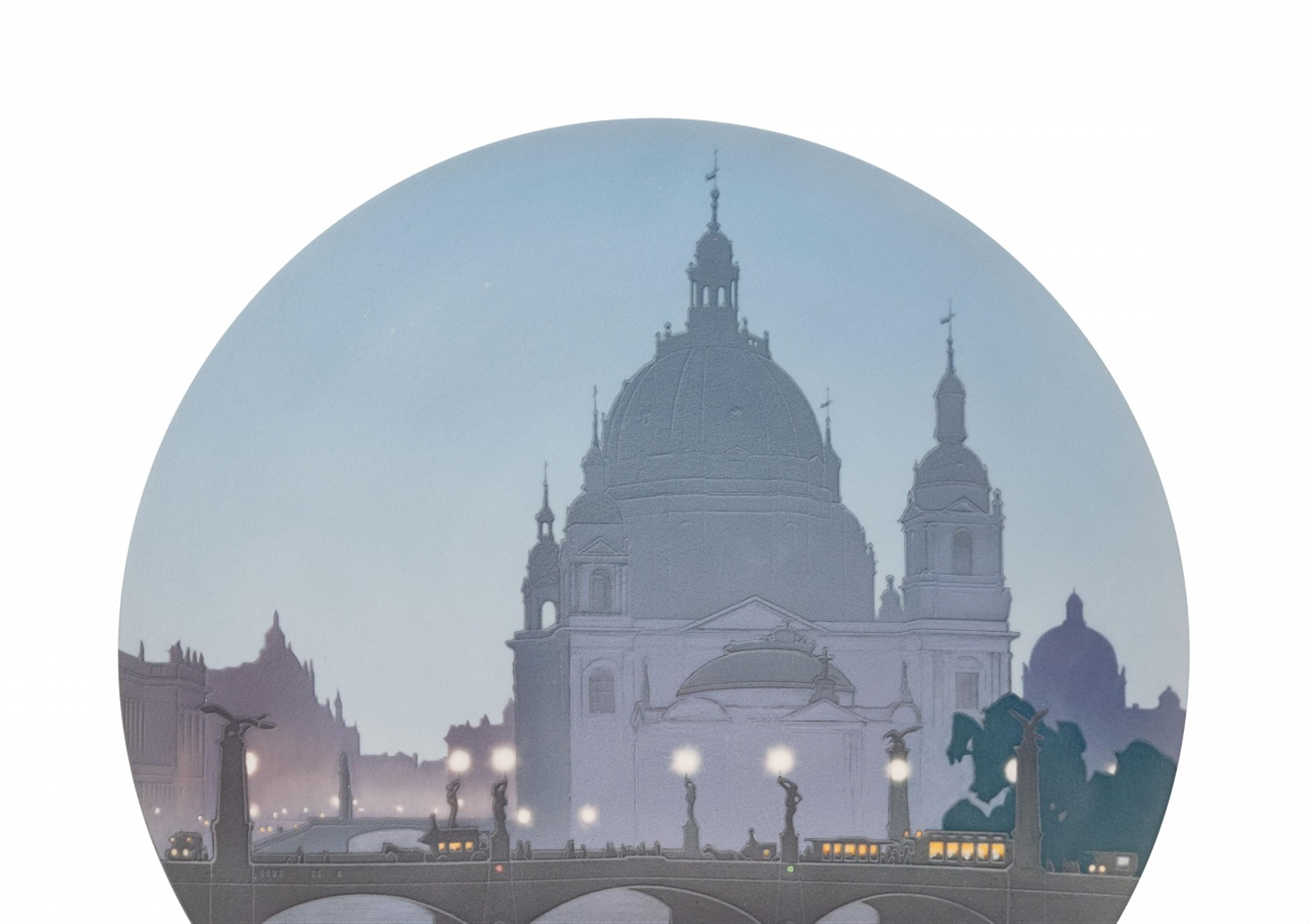 A Berlin KPM porcelain platter with the Friedrichsbrücke and Berlin Cathedral - image-2