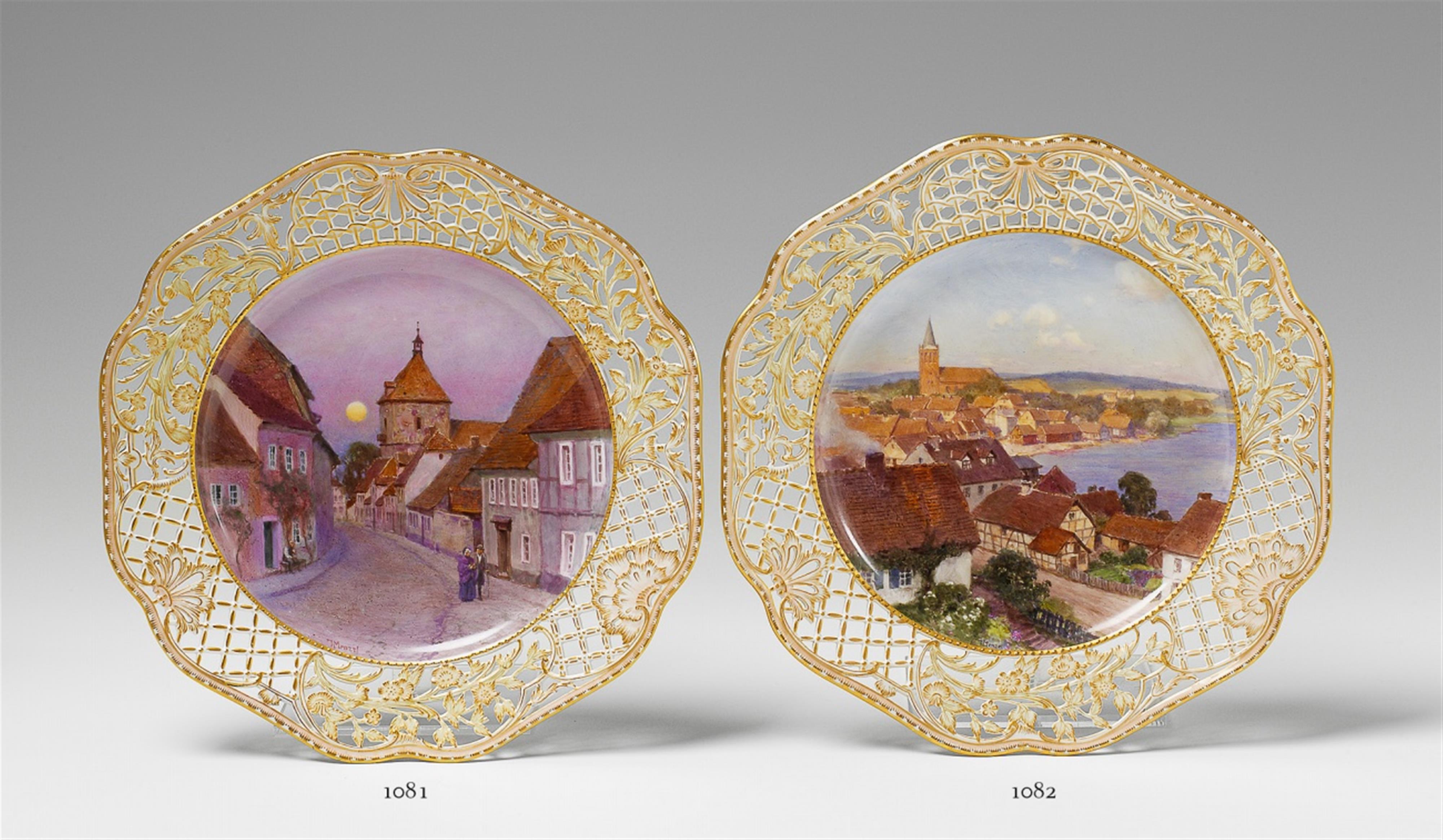 A Berlin KPM porcelain plate with a view of Nebra - image-2