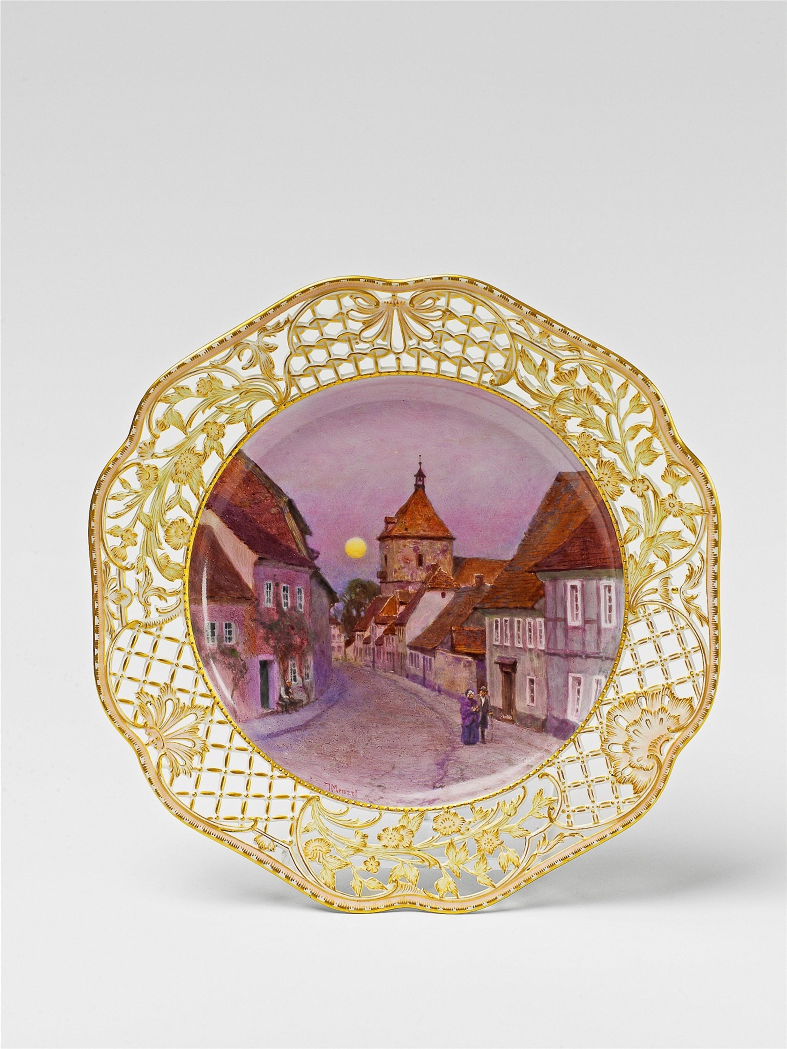A Berlin KPM porcelain plate with a view of Nebra - image-1