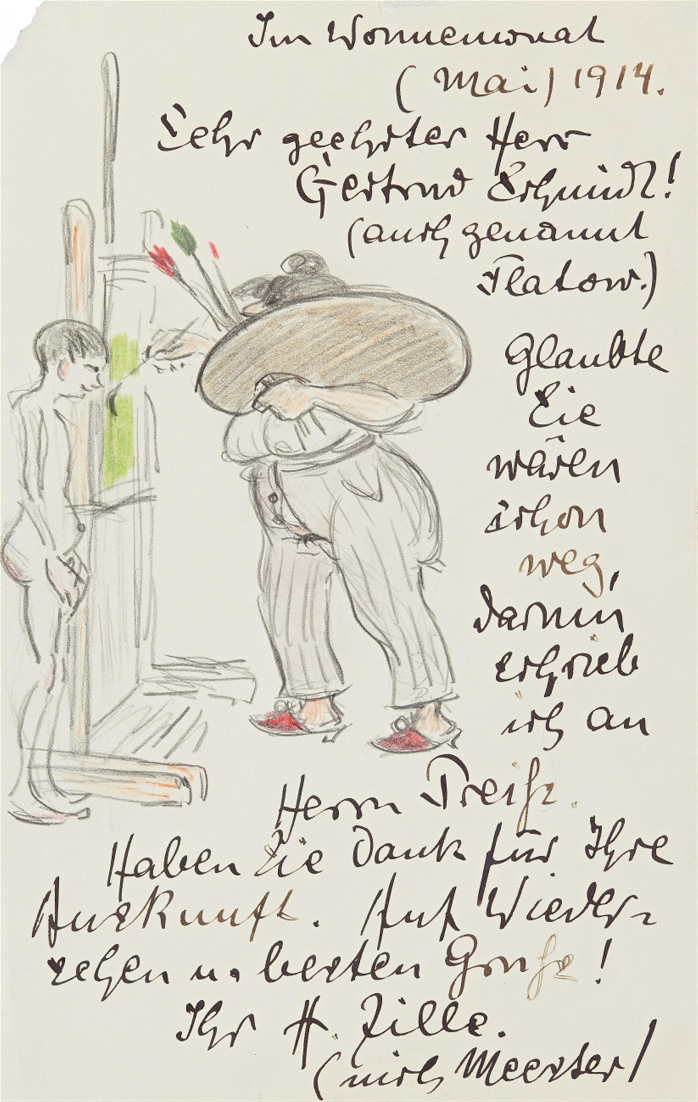 Heinrich Zille - Brief an die Malerin Gertrud Flatow - image-1