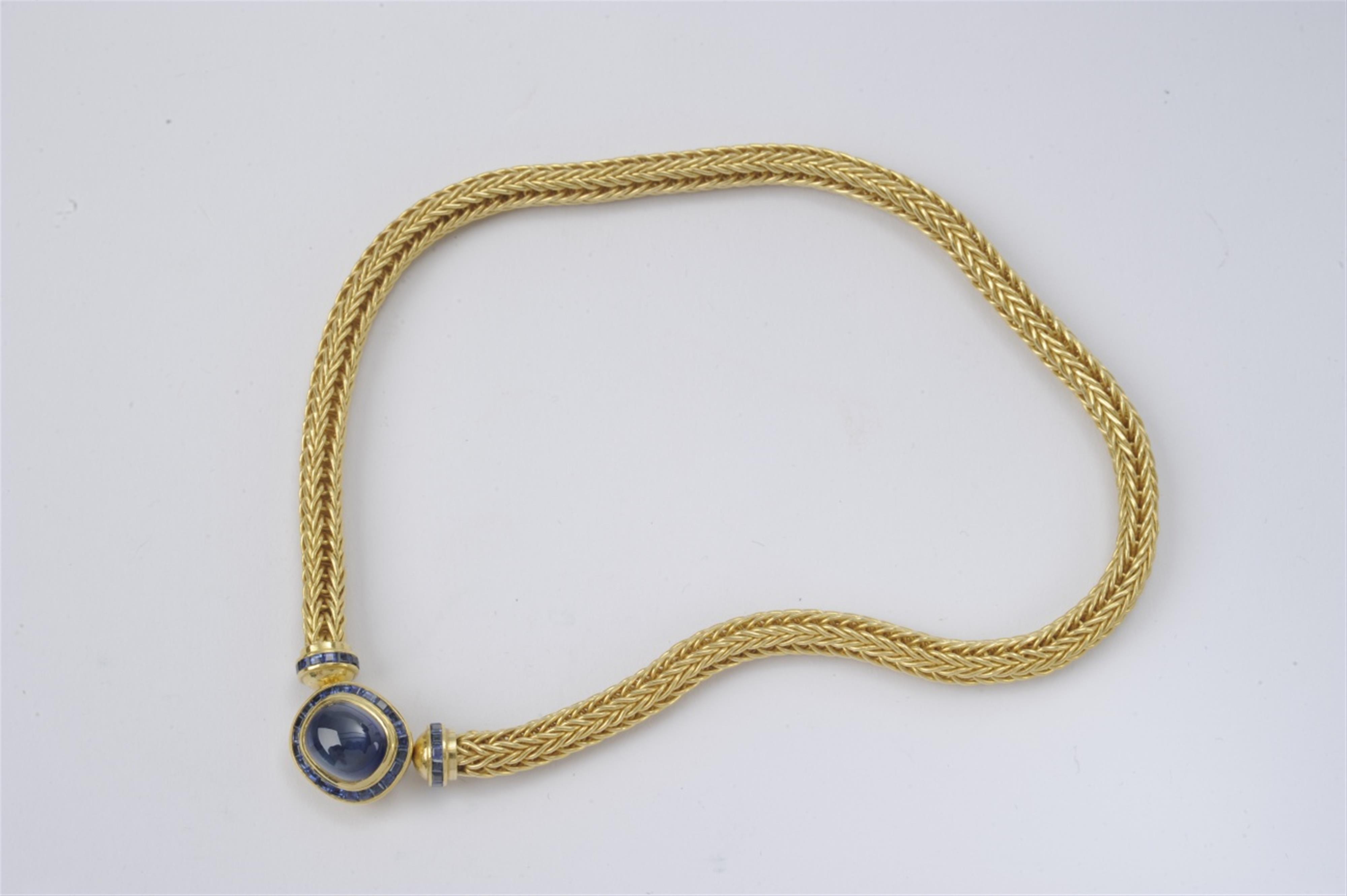 A gold and sapphire necklace by Max Pollinger of Munich - image-1