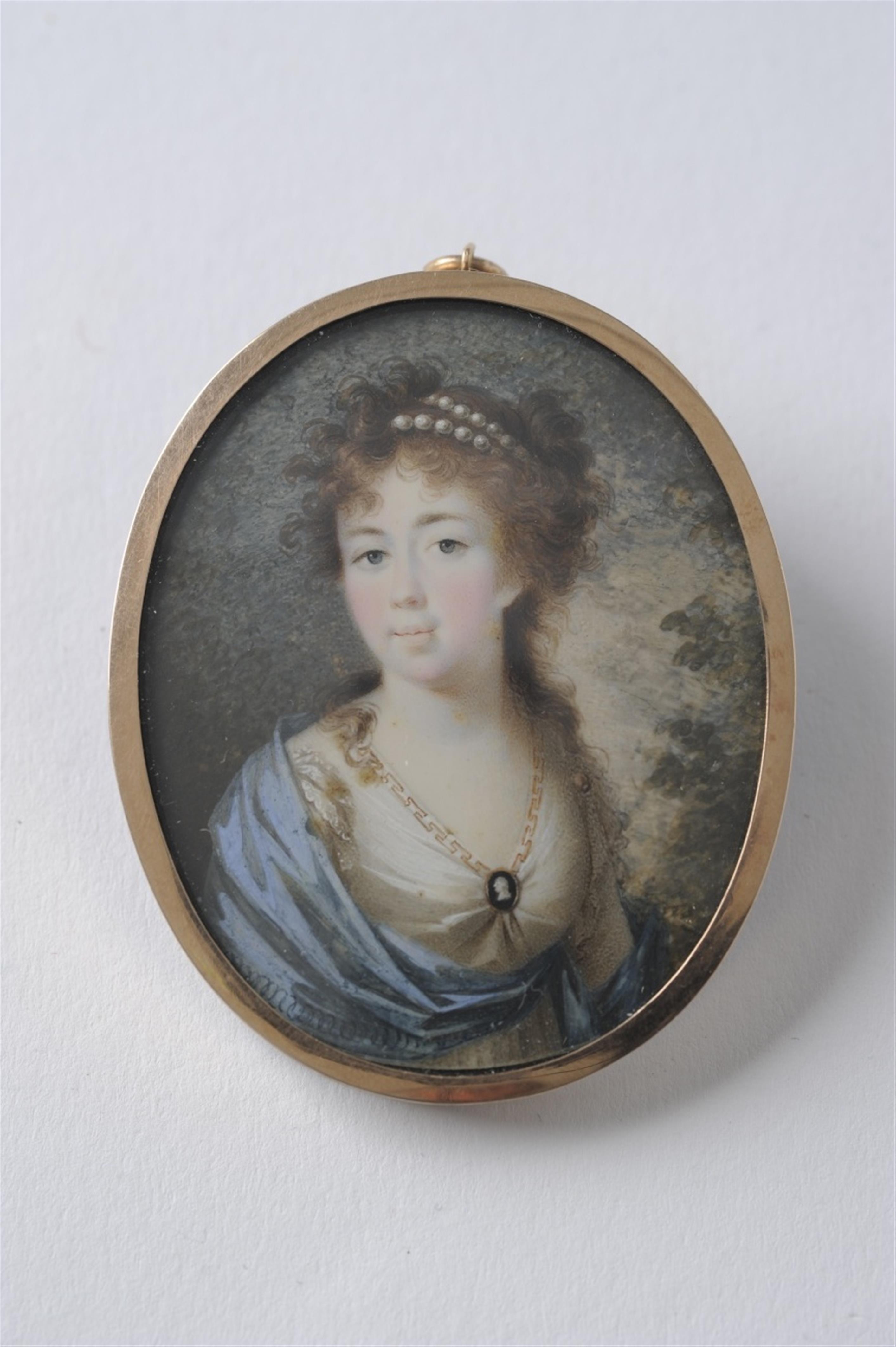 A portrait miniature of a young Empire lady - image-1
