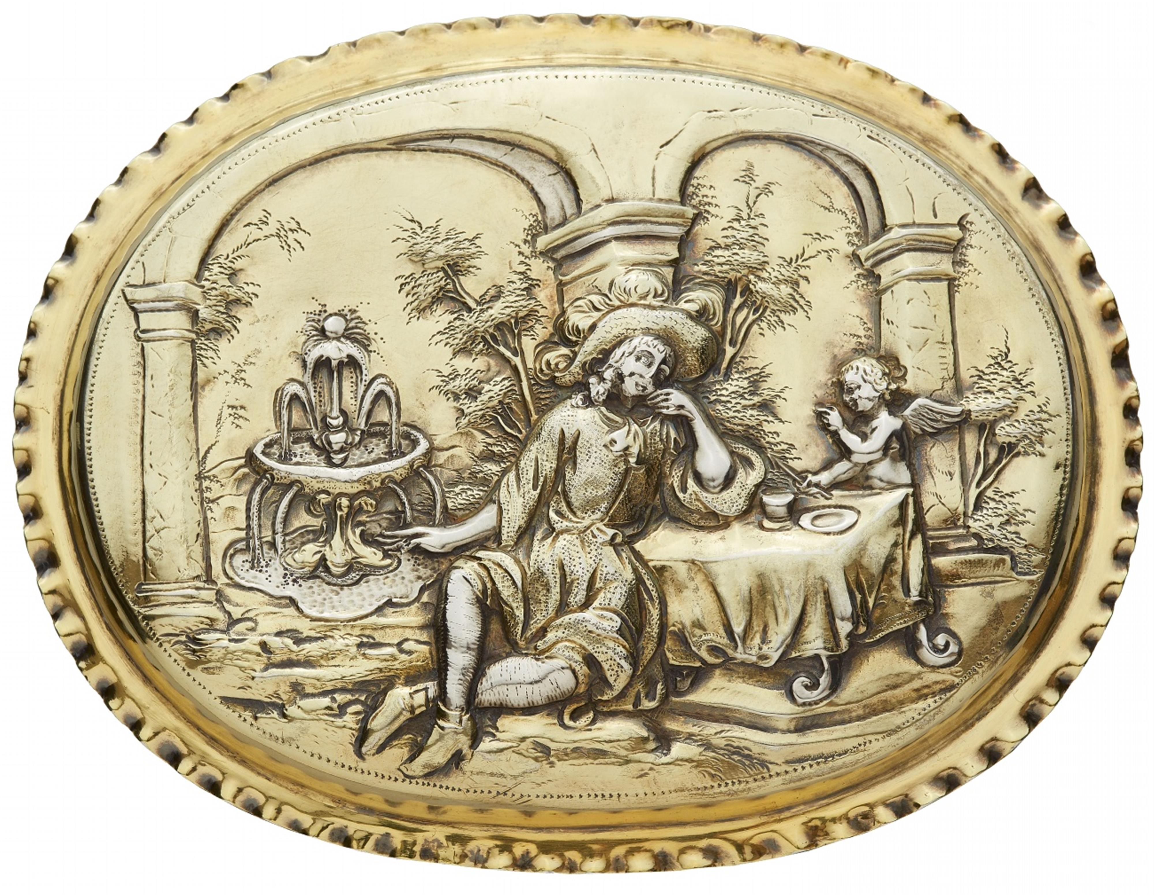 A Baroque parcel gilt Augsburg silver box - image-2