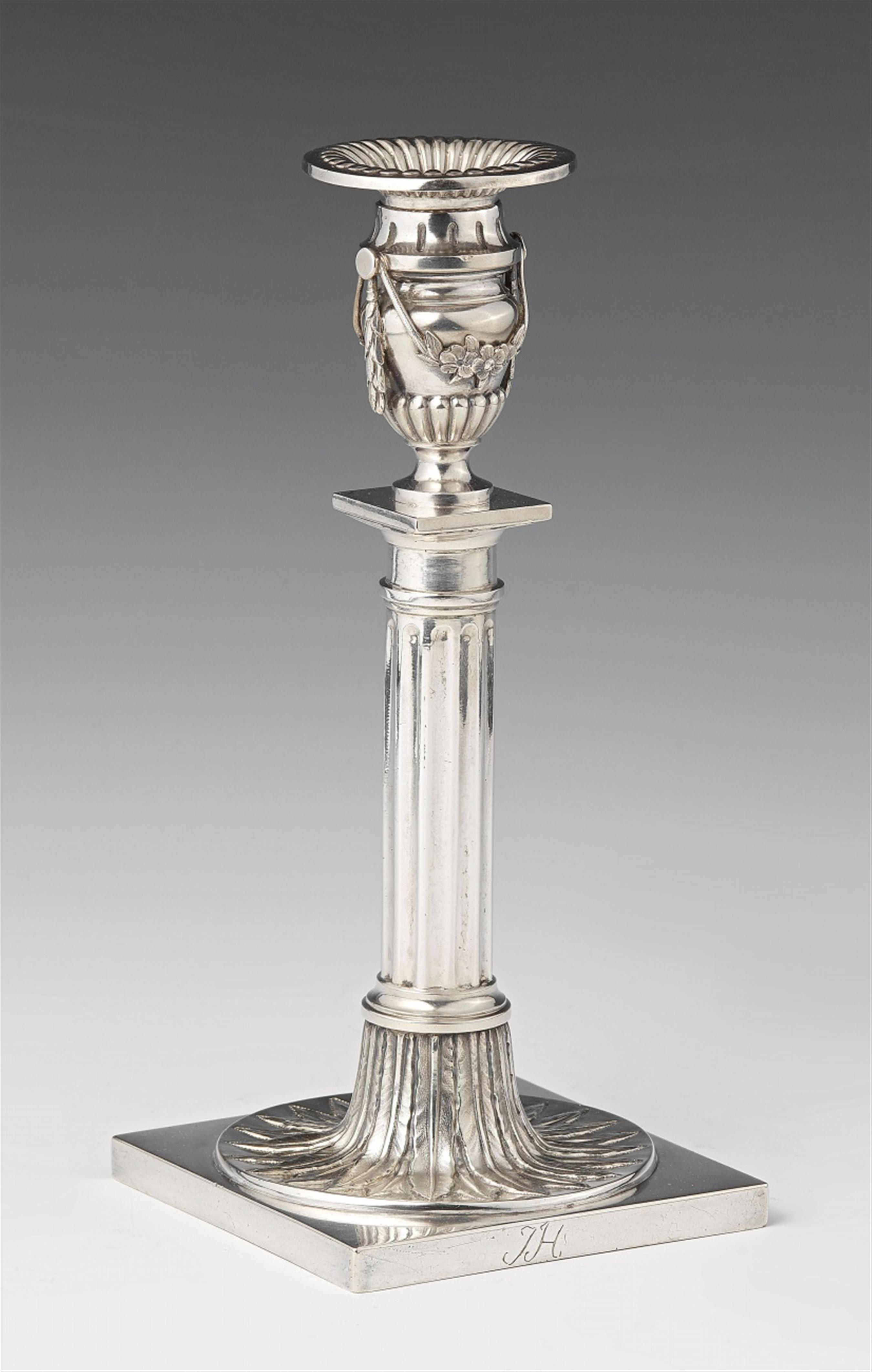 A Neoclassical Augsburg silver candlestick - image-1