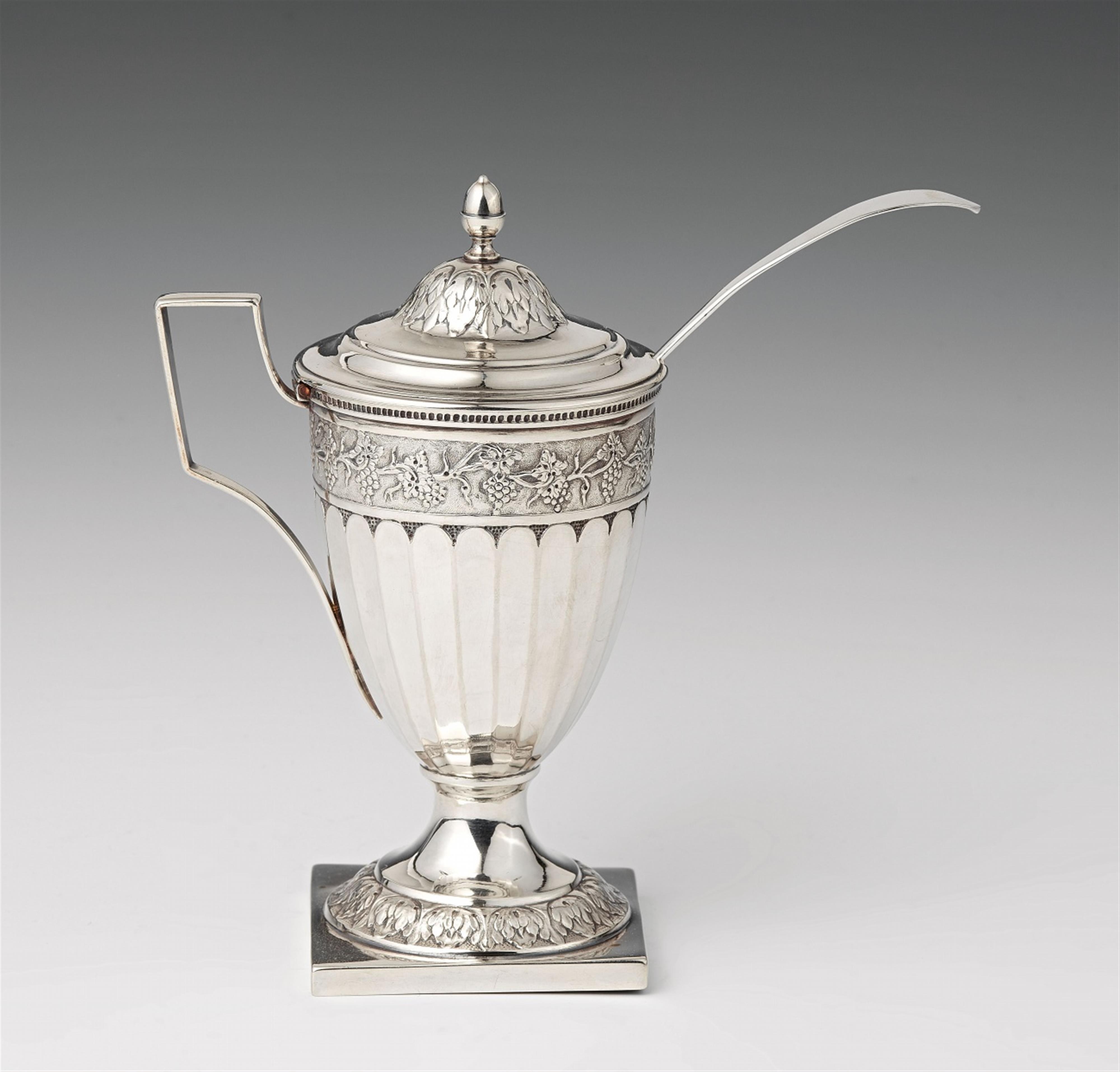 An Augsburg silver mustard pot and spoon - image-1