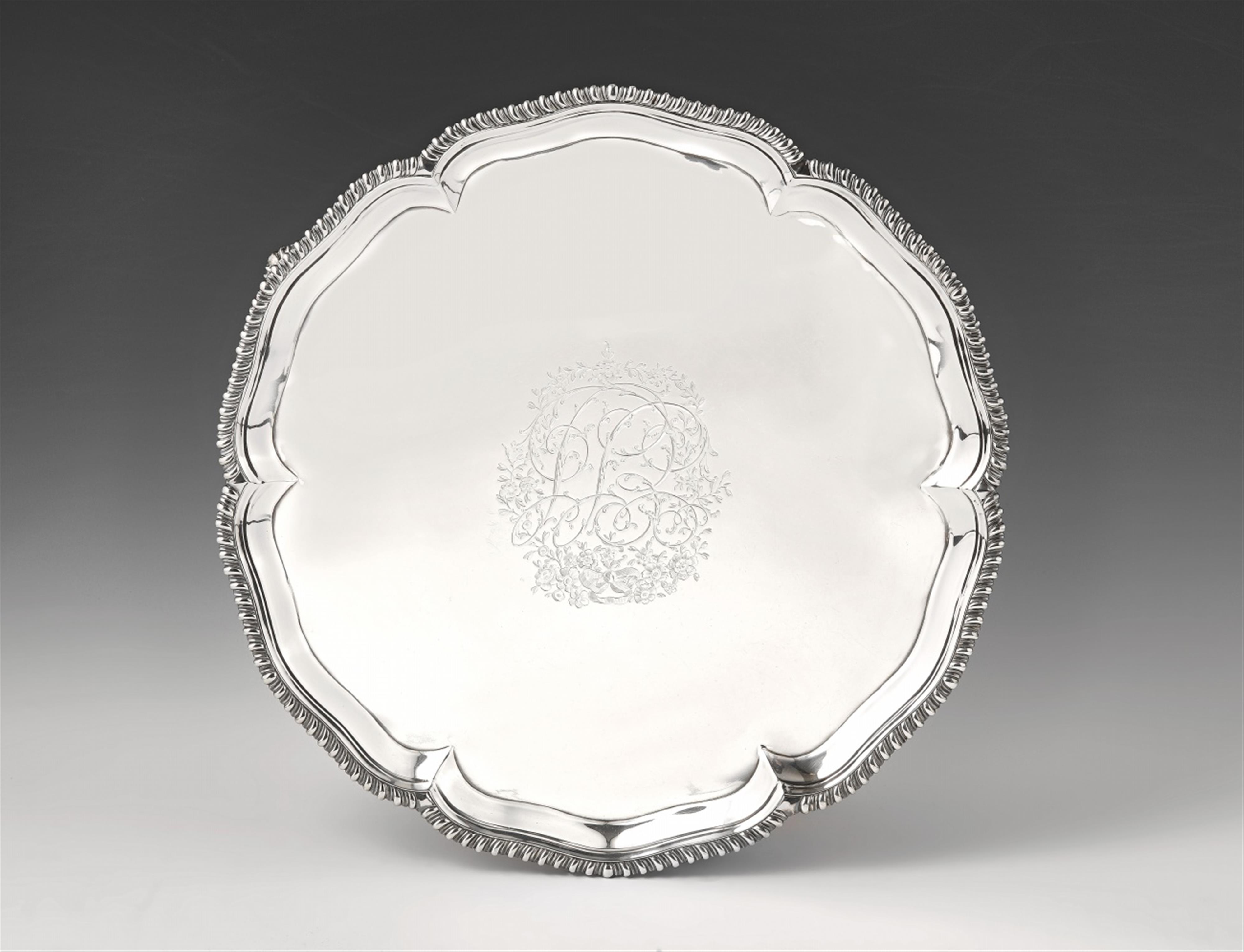 A large George III London silver salver - image-1