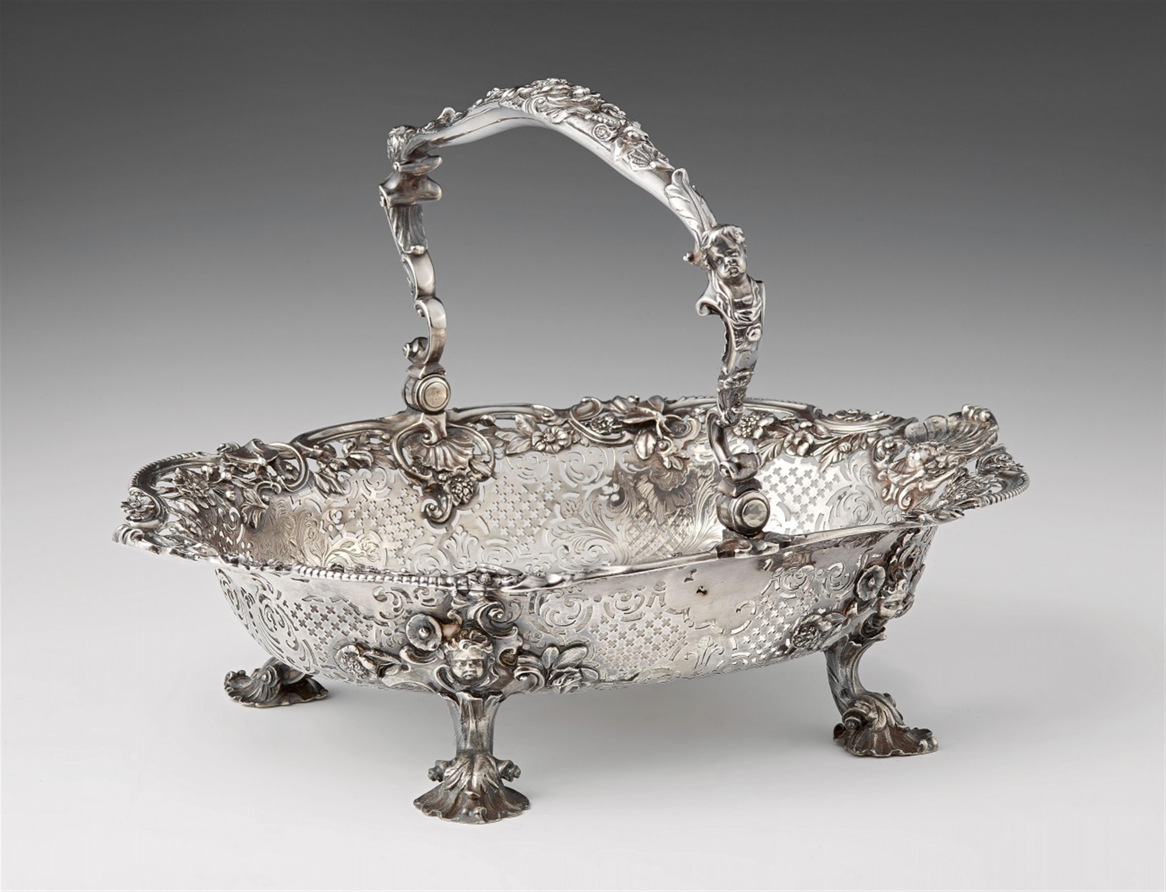 A large George II London silver basket - image-1