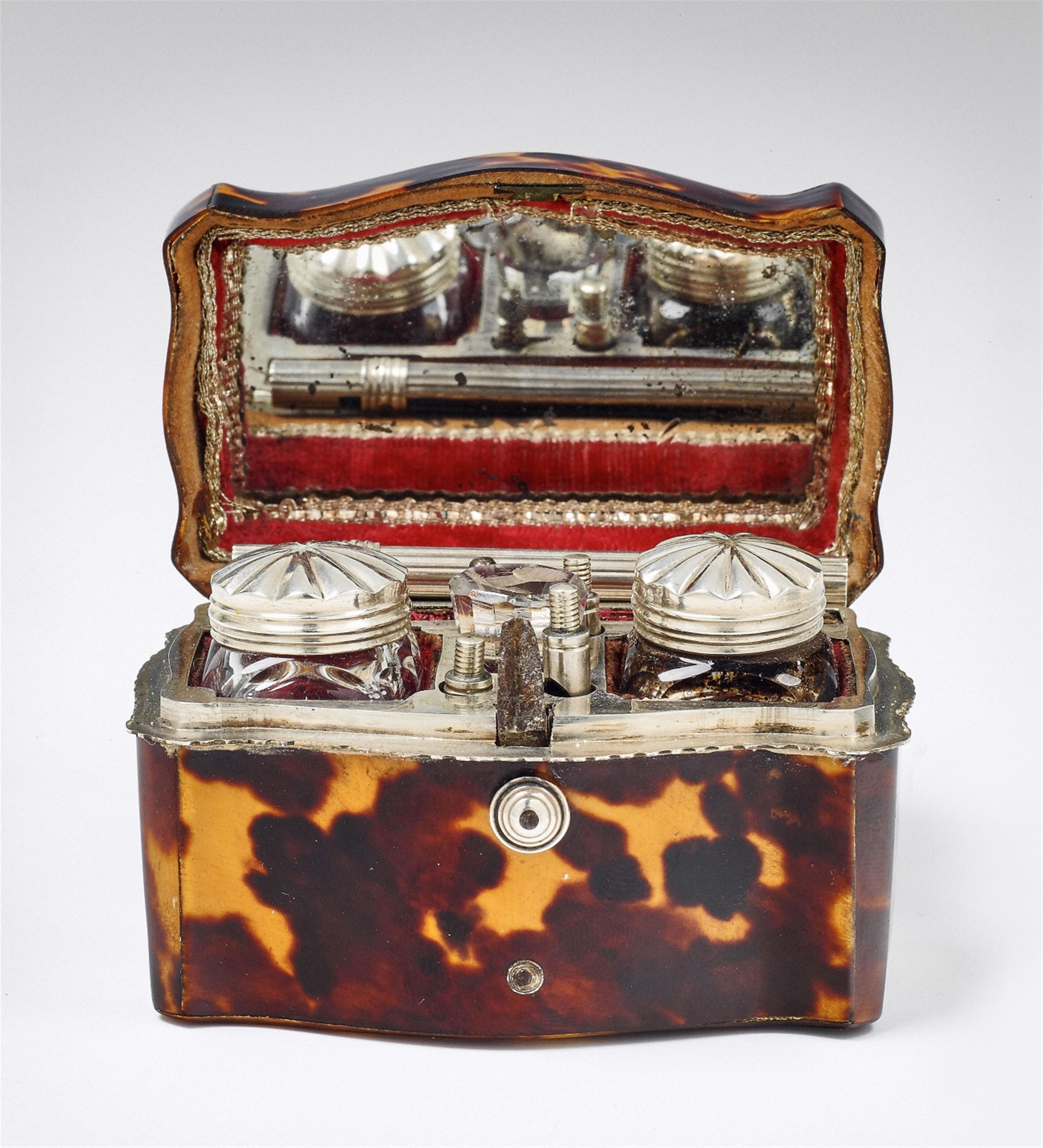 A miniature silver and tortoiseshell writing necessaire - image-2