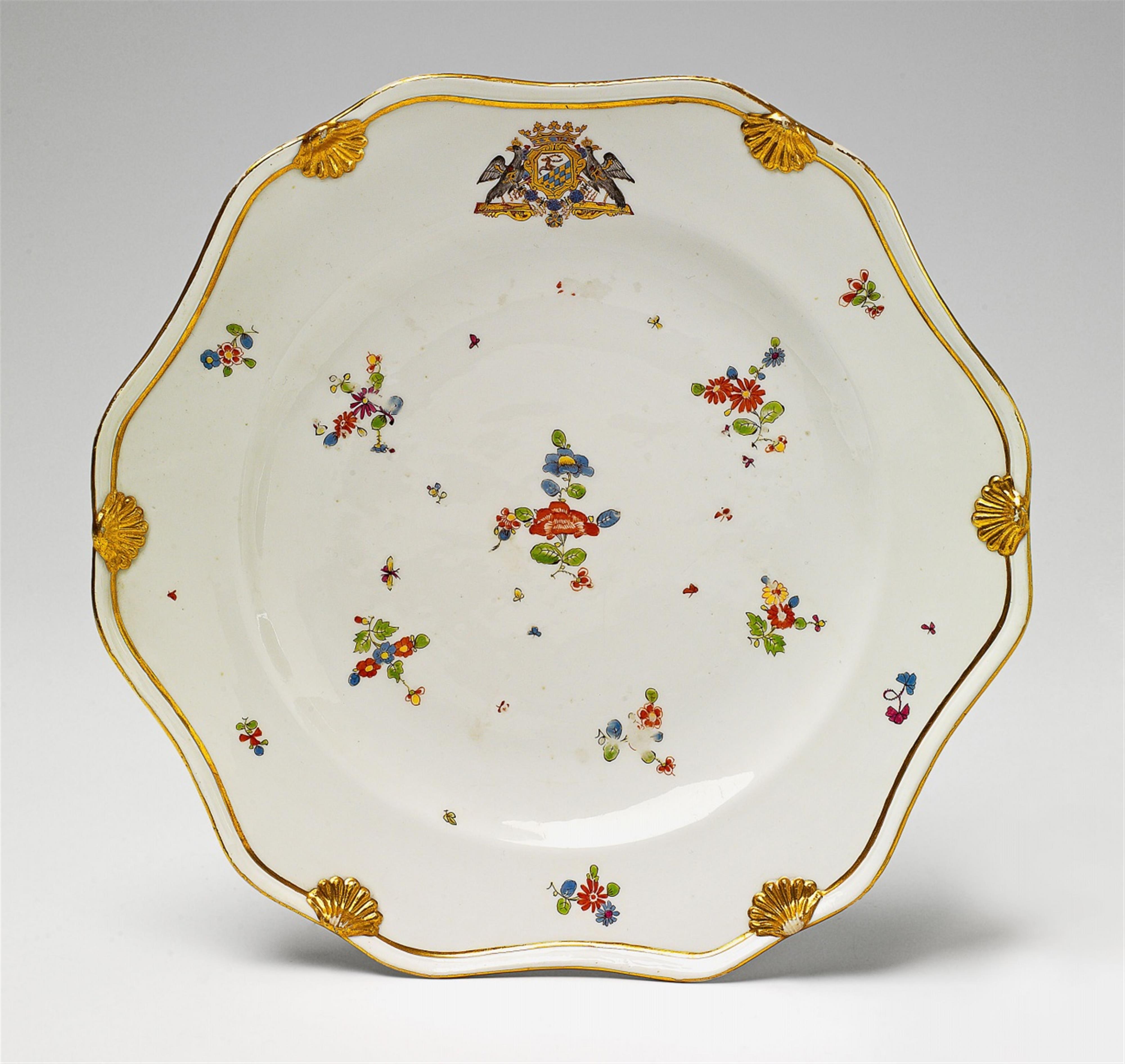 A Meissen porcelain plate with the arms of Podewils - image-1
