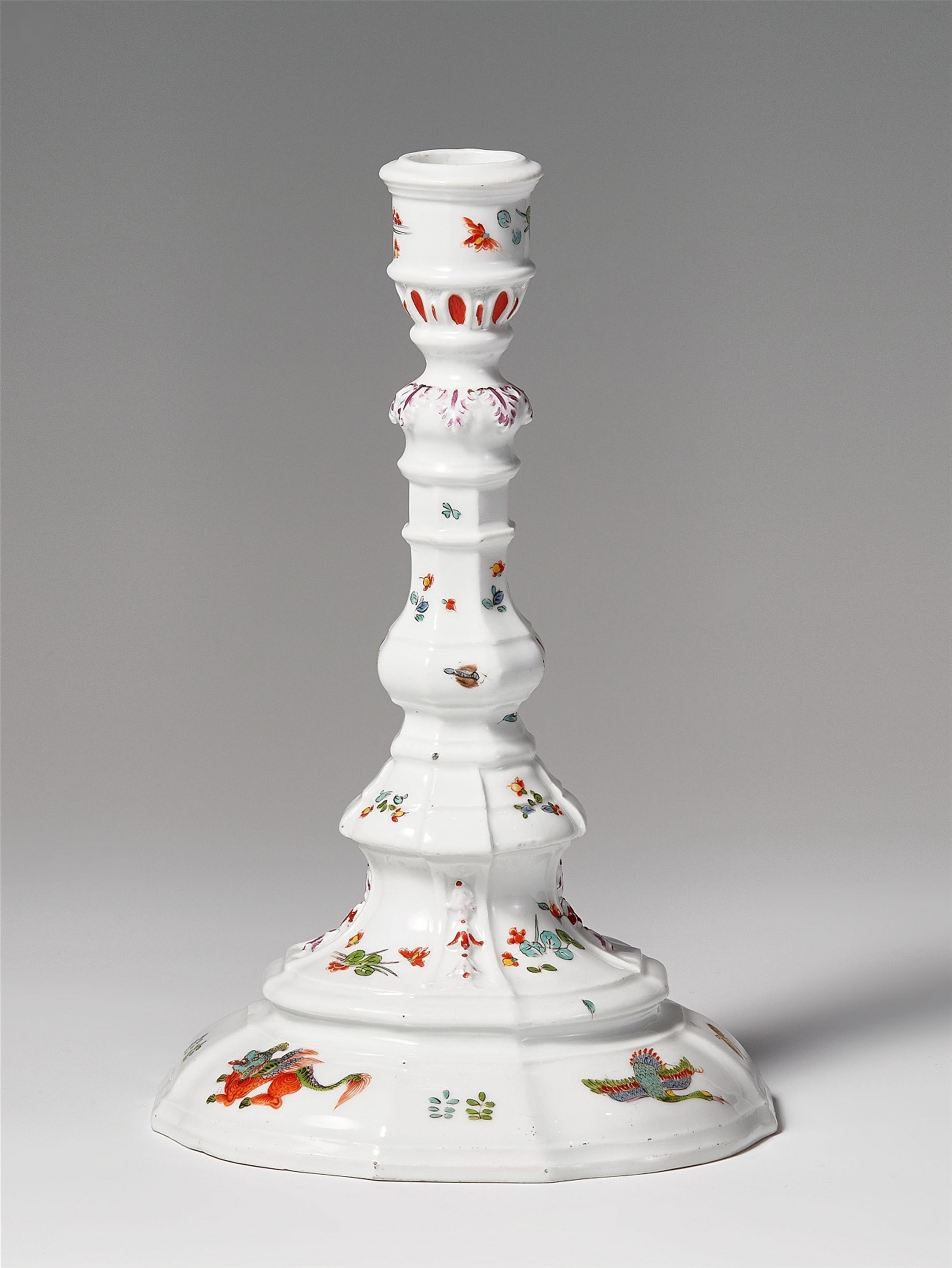 A Meissen porcelain candlestick with Chi Lin decor - image-1