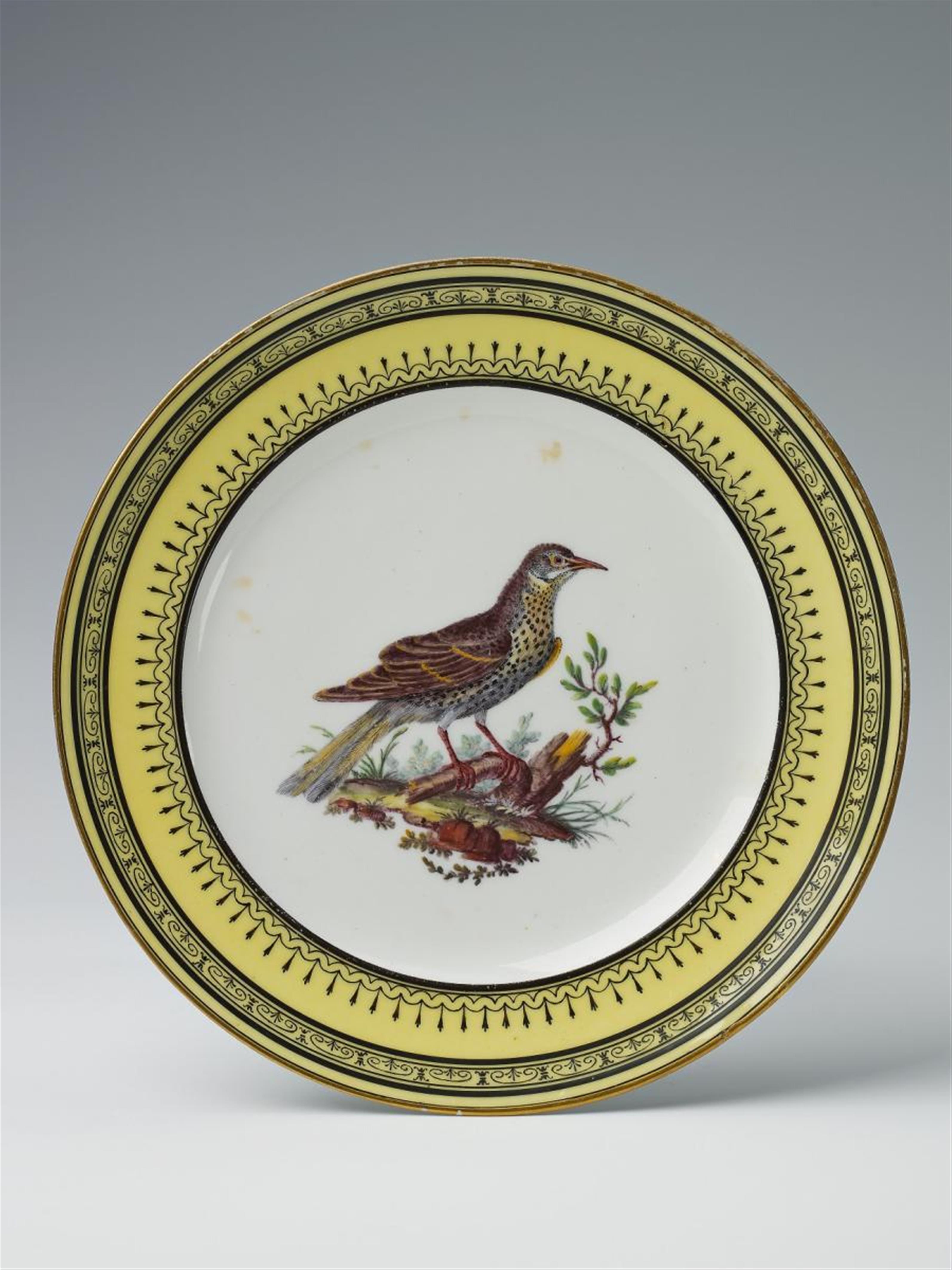 A Sèvres soft paste dish with a thrush from the "service des oiseaux" - image-1