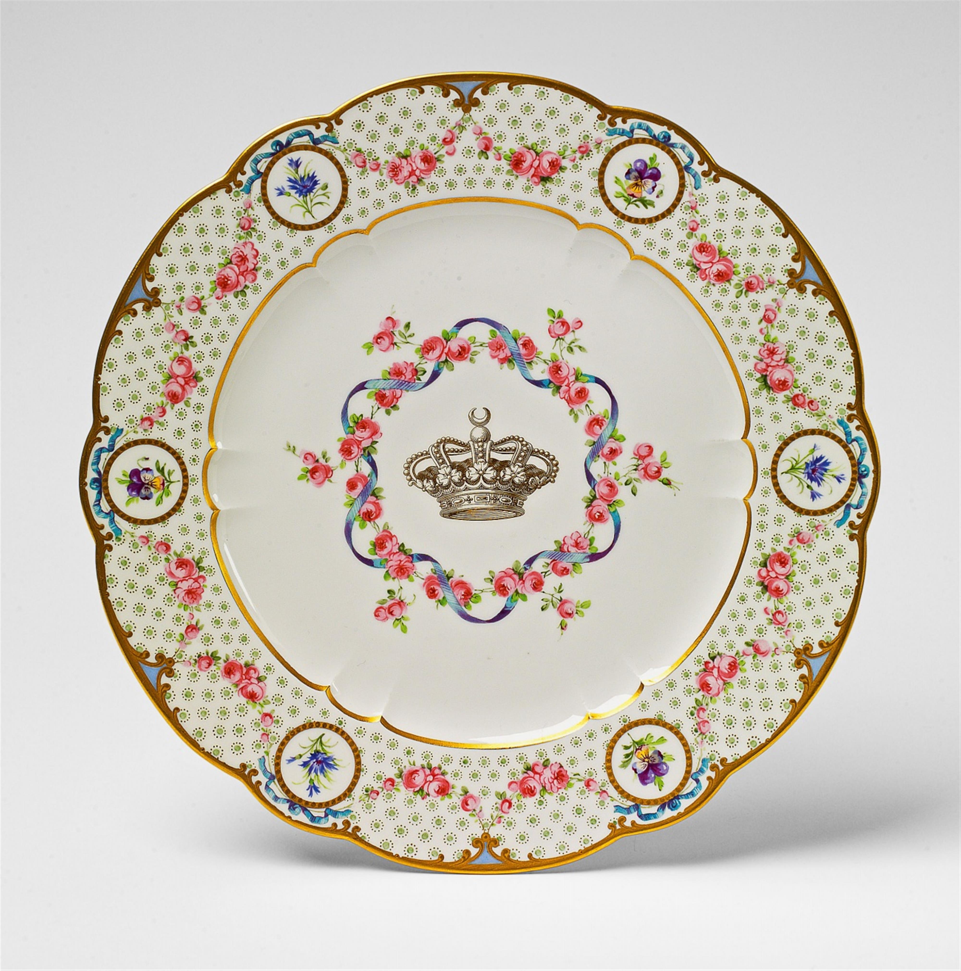 A Sèvres porcelain plate from the dinner service for Ismail Pascha - image-1