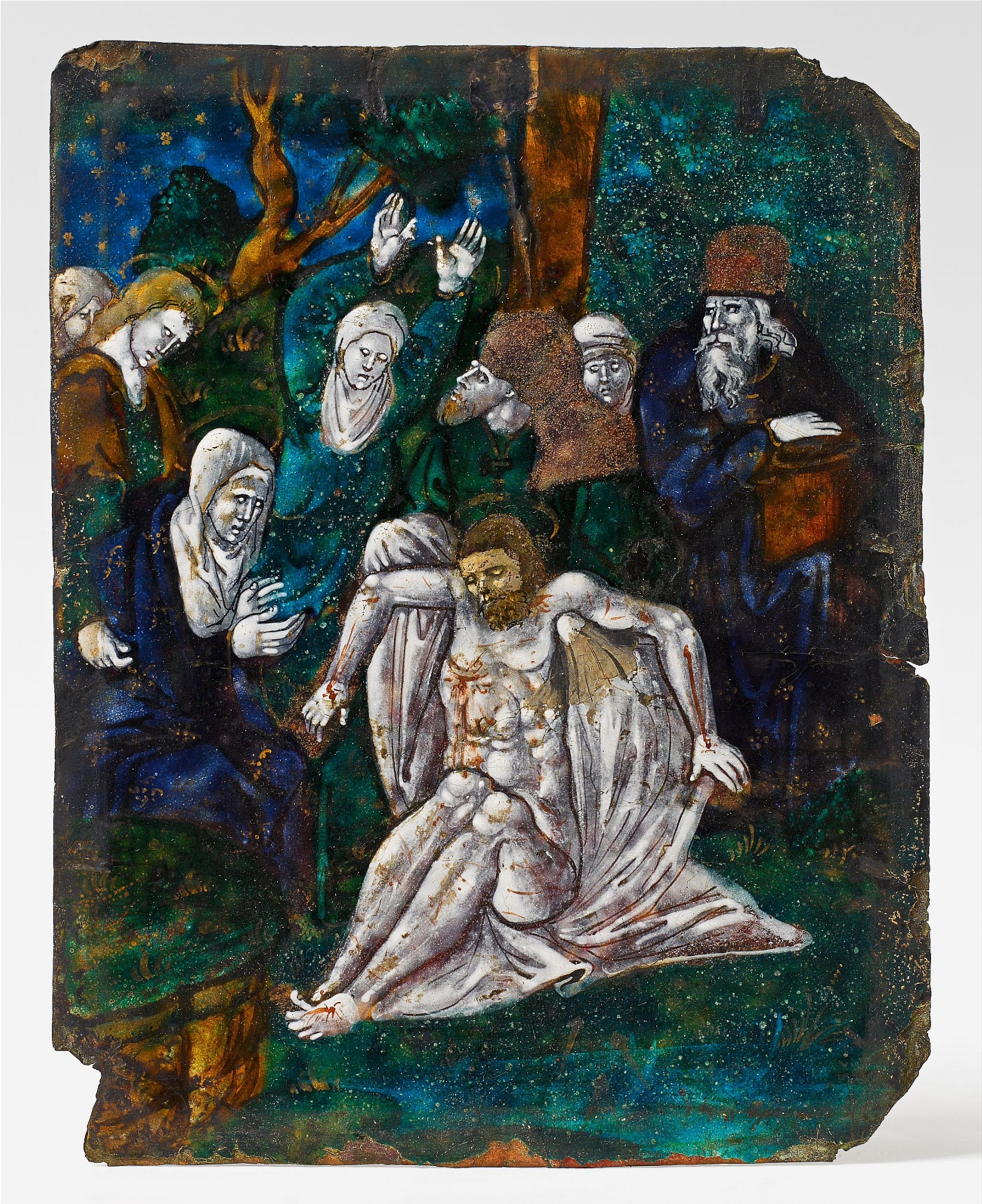 A Limoges enamel plaque with the deposition from the cross - image-1