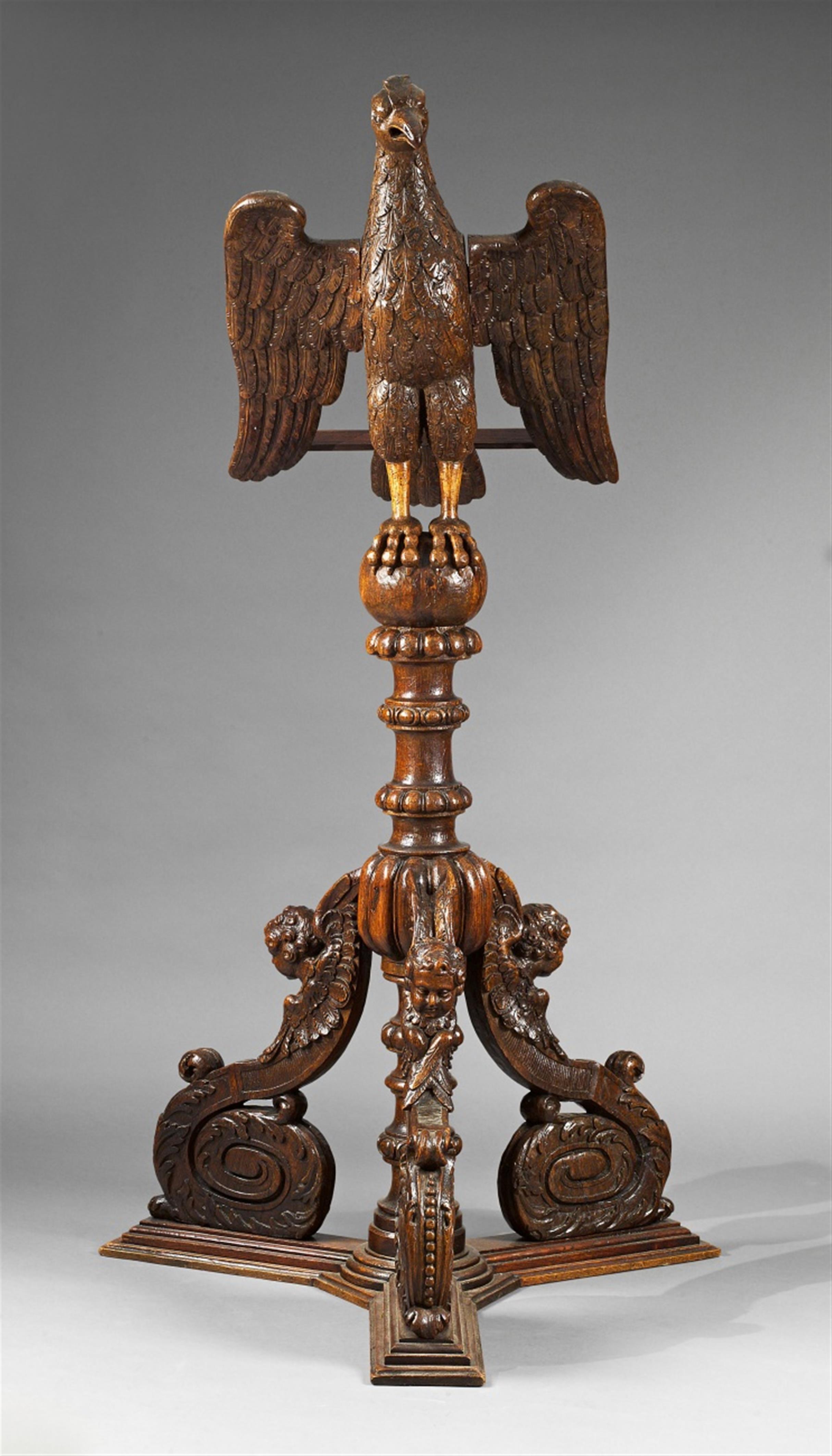 A rare large carved oak eagle lectern - image-1
