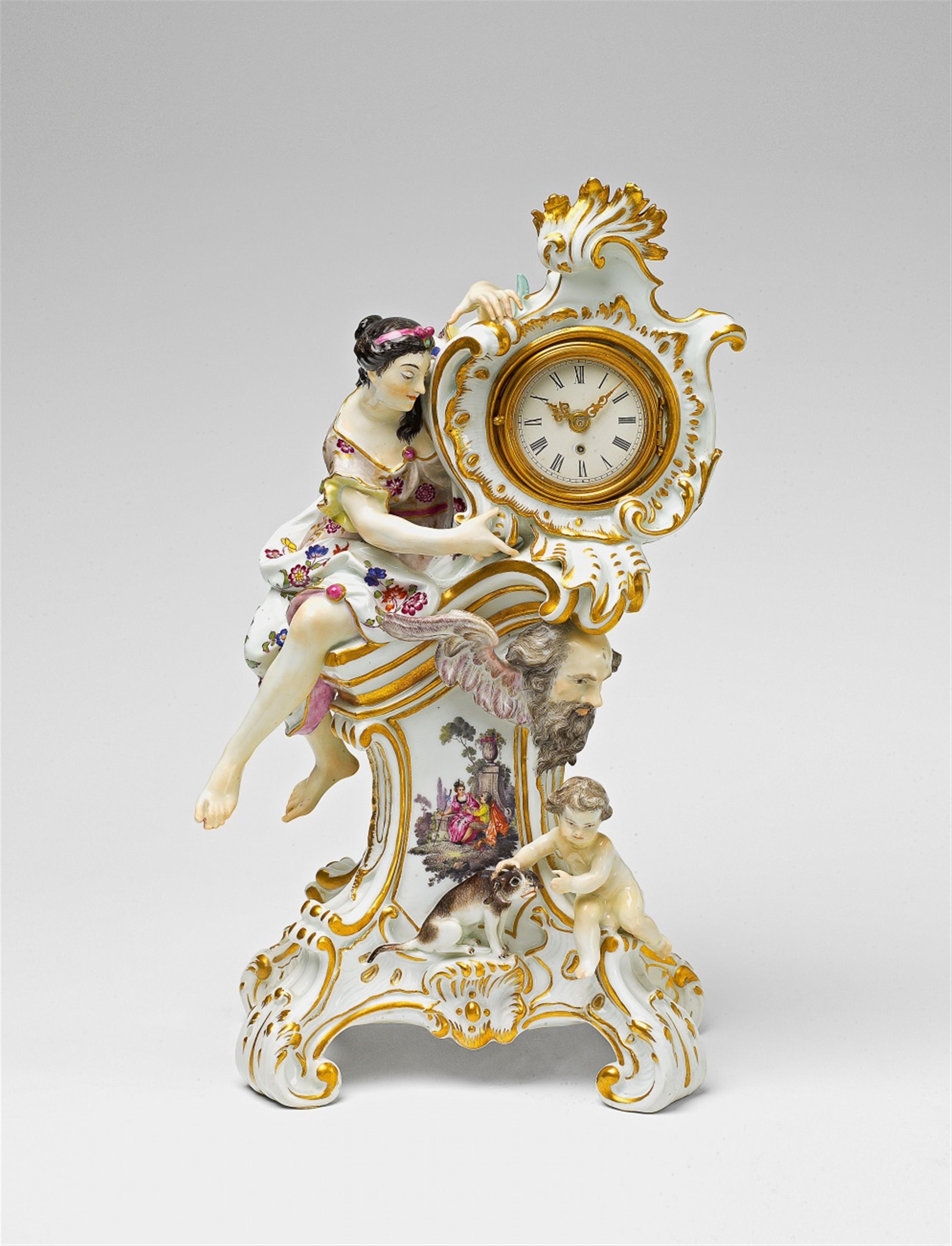 A large Meissen porcelain clock case - image-1