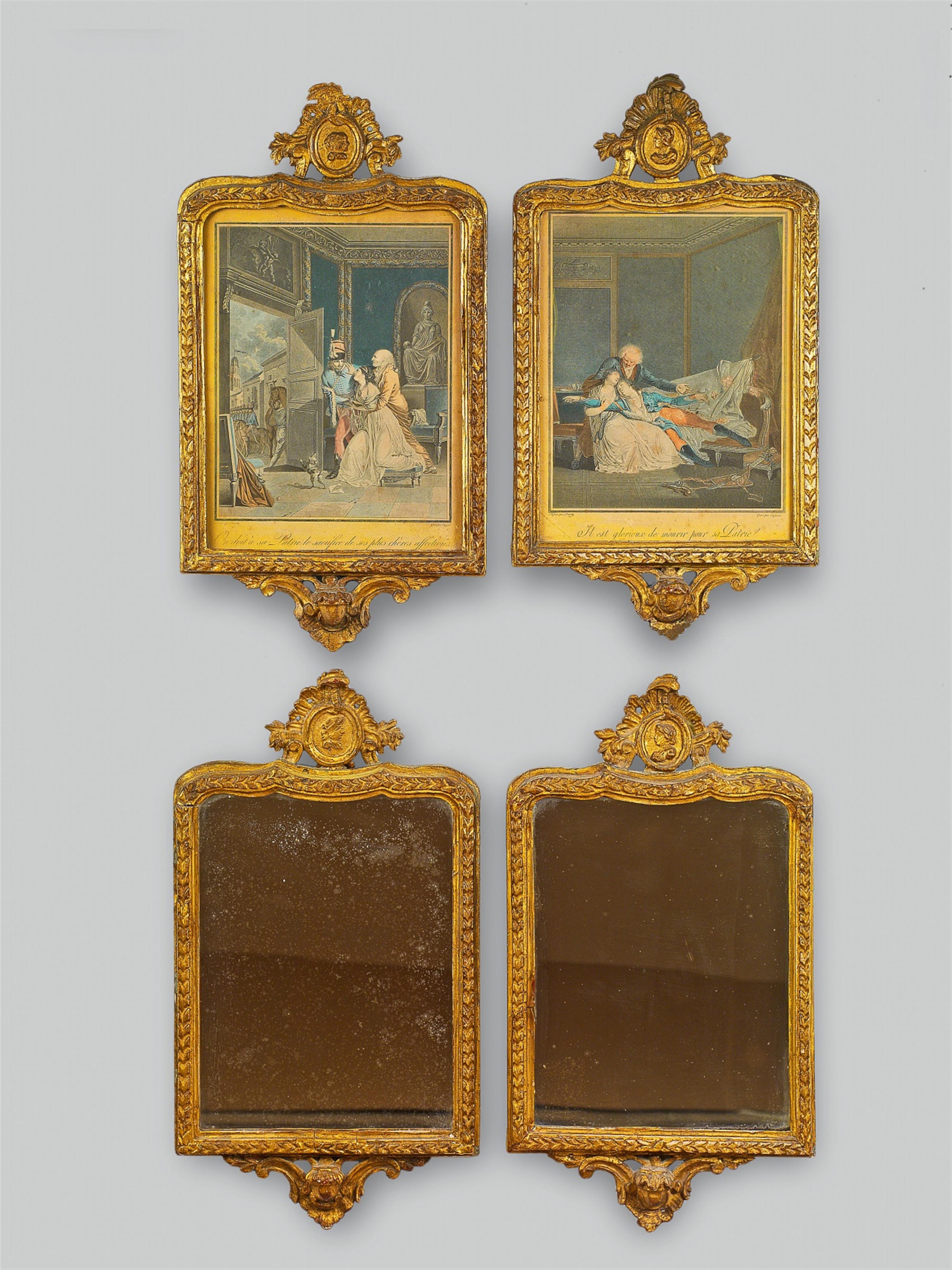 A set of four Neoclassical gilt softwood frames - image-1
