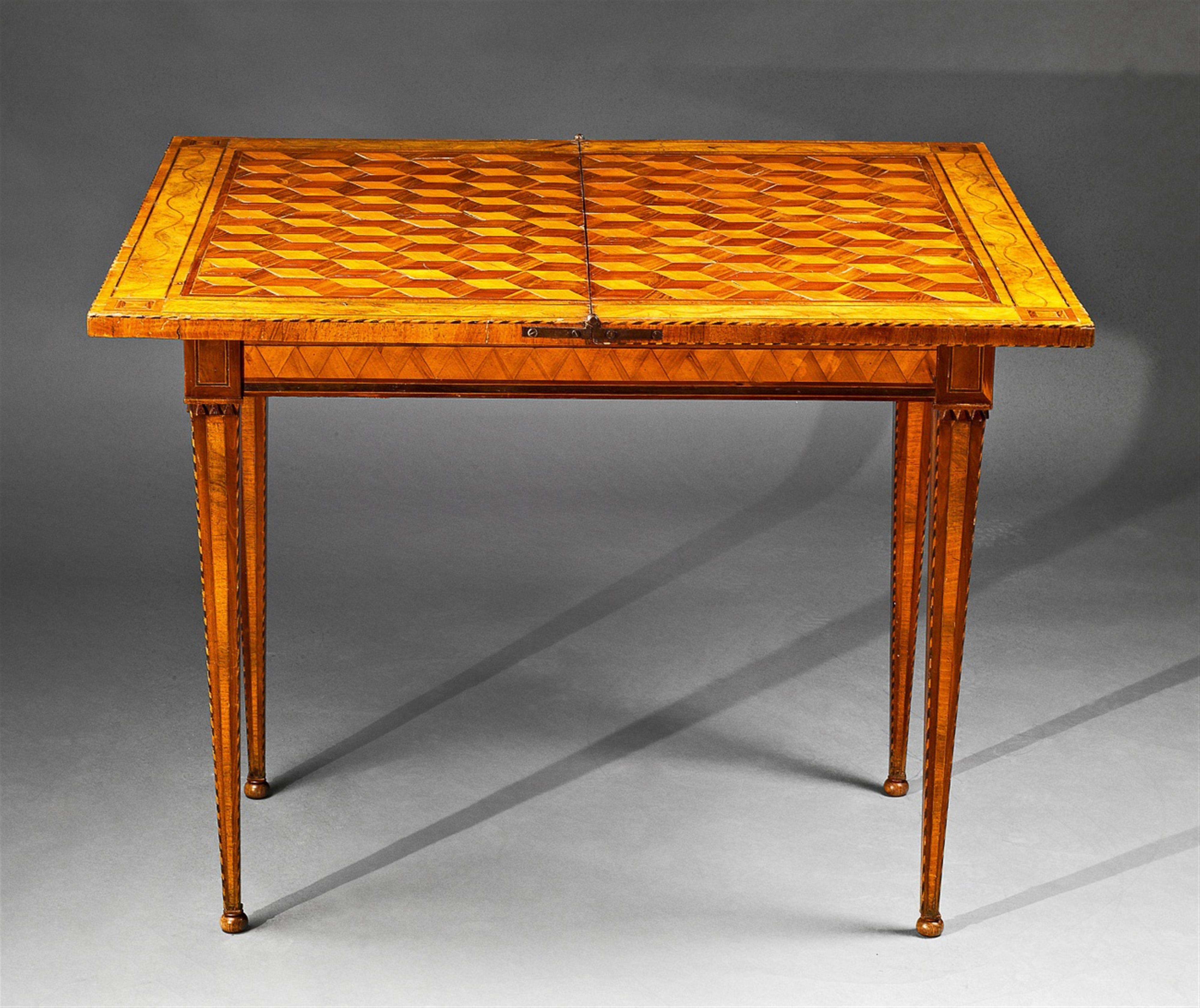 A Dresden inlaid card table - image-1