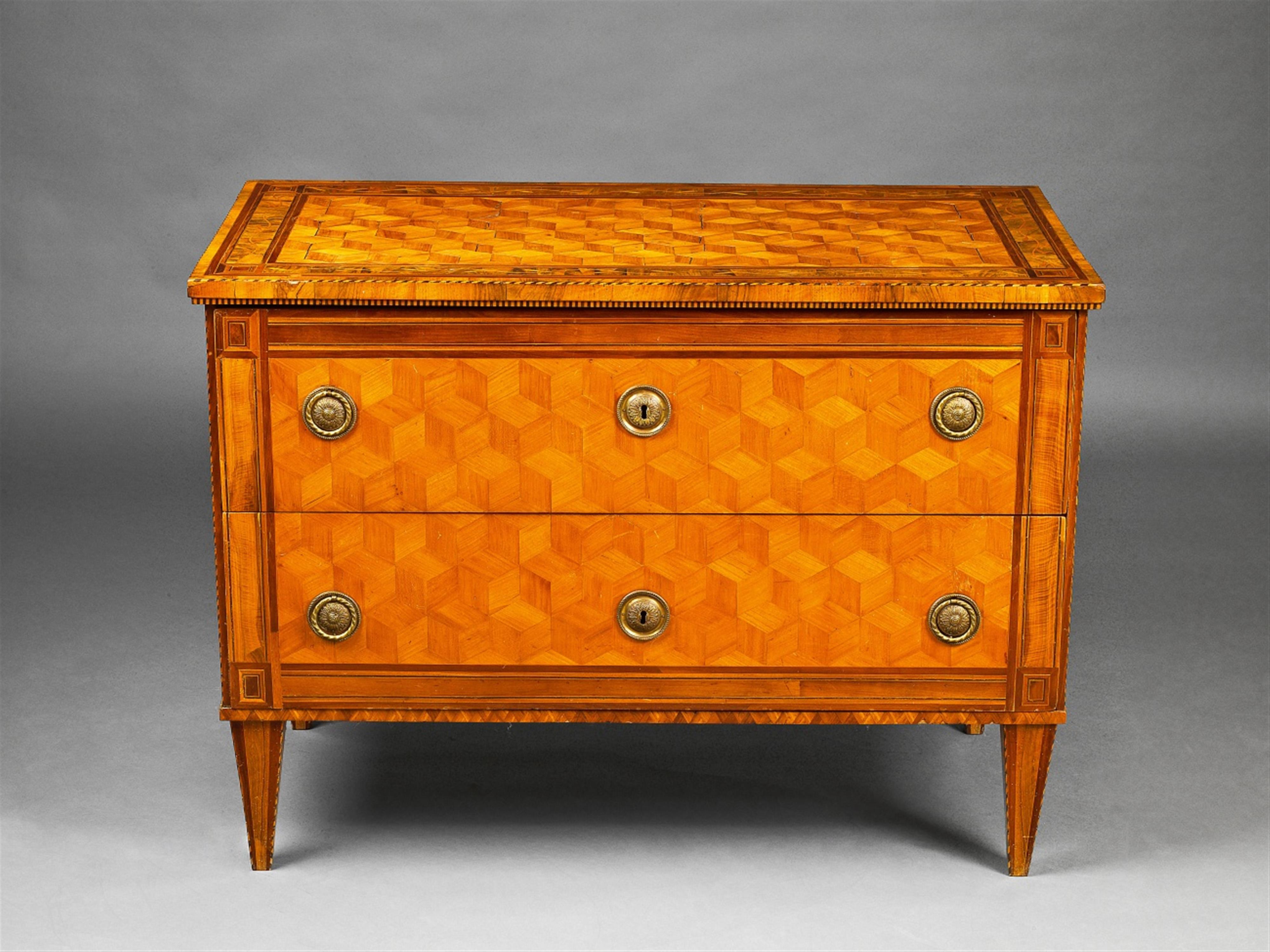 A Dresden inlaid chest-of-drawers - image-1