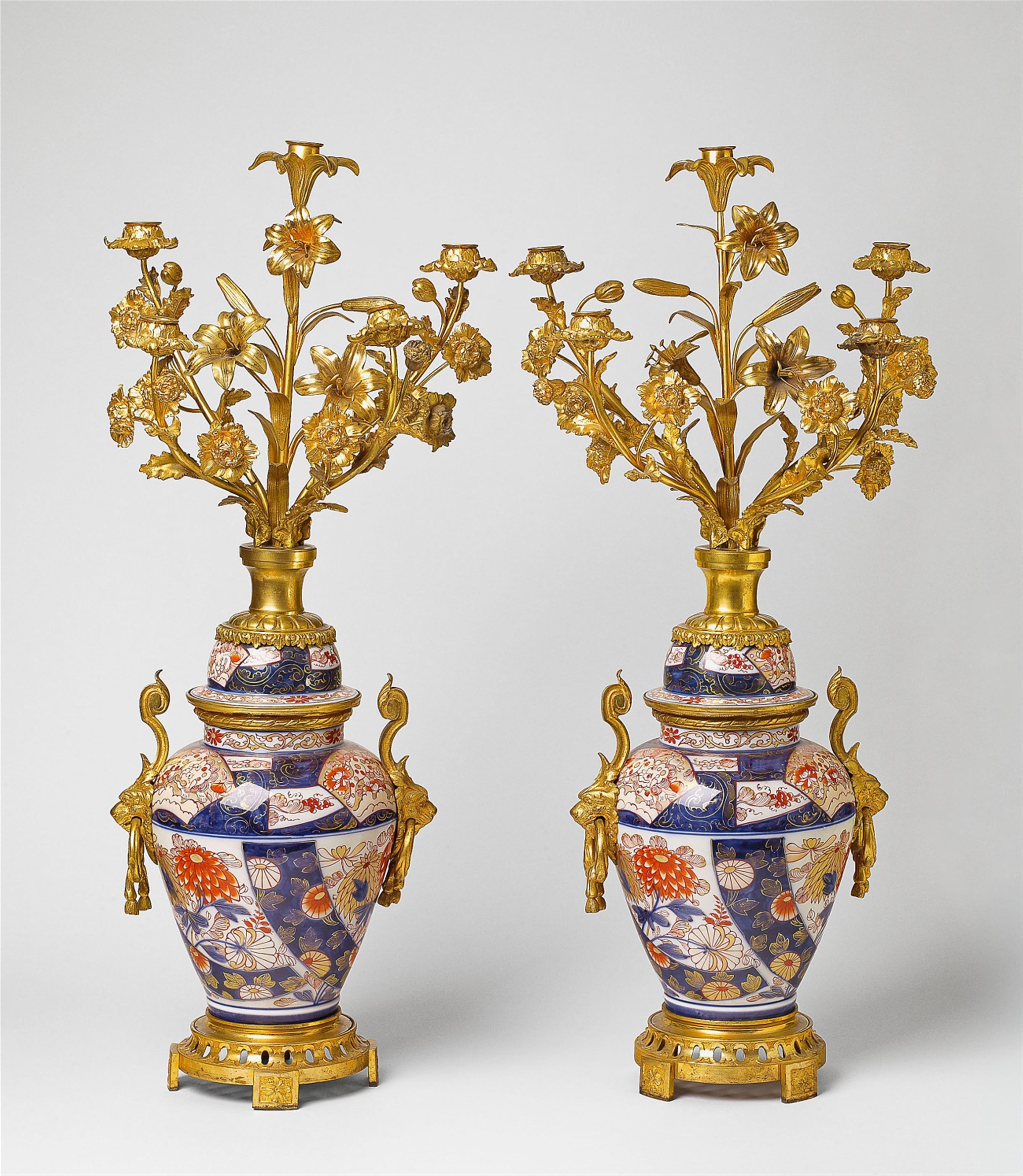 A pair of Japanese vases mounted as candelabra - image-2