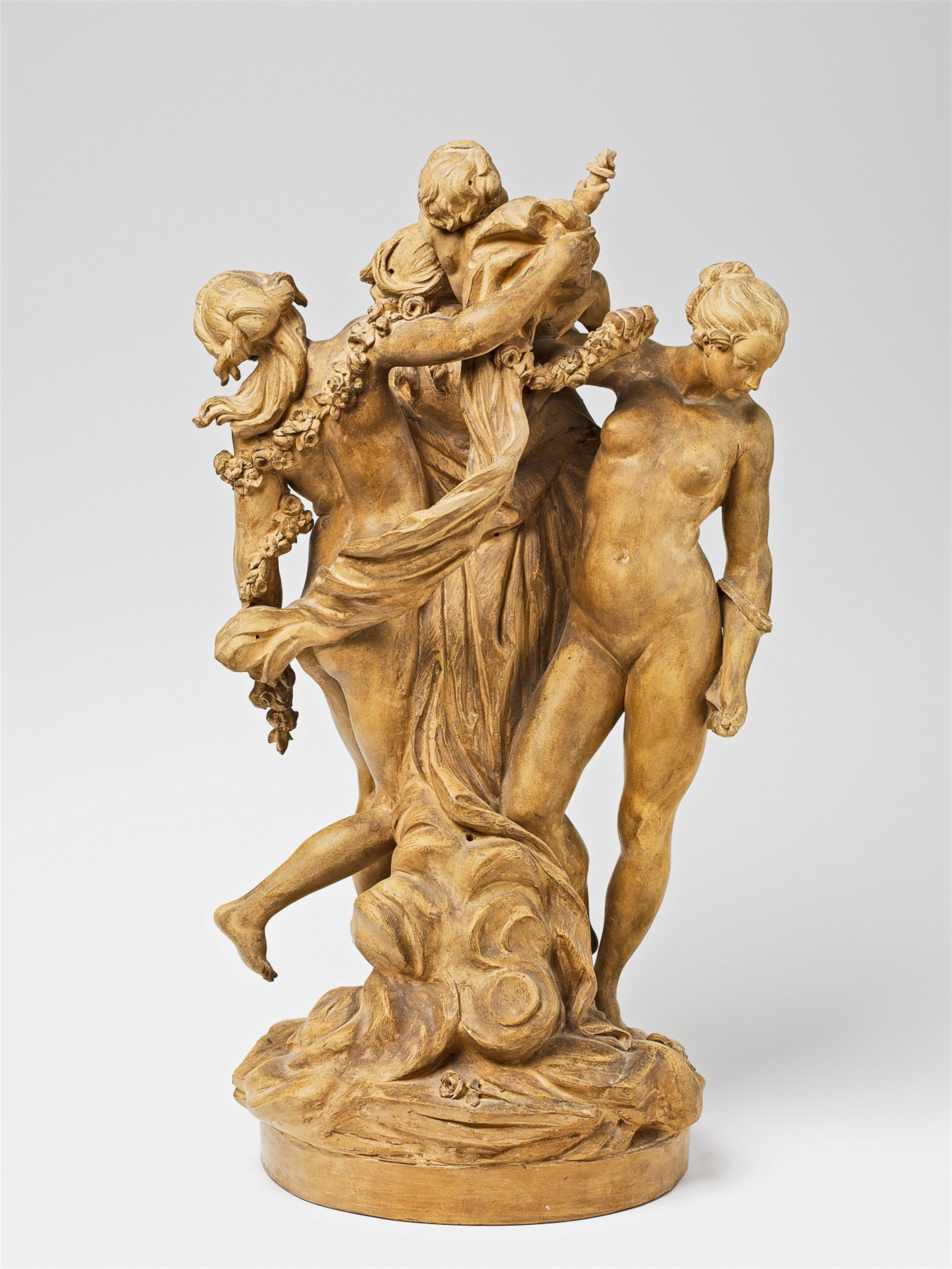 A terracotta group with Cupid and the Three Graces - image-2