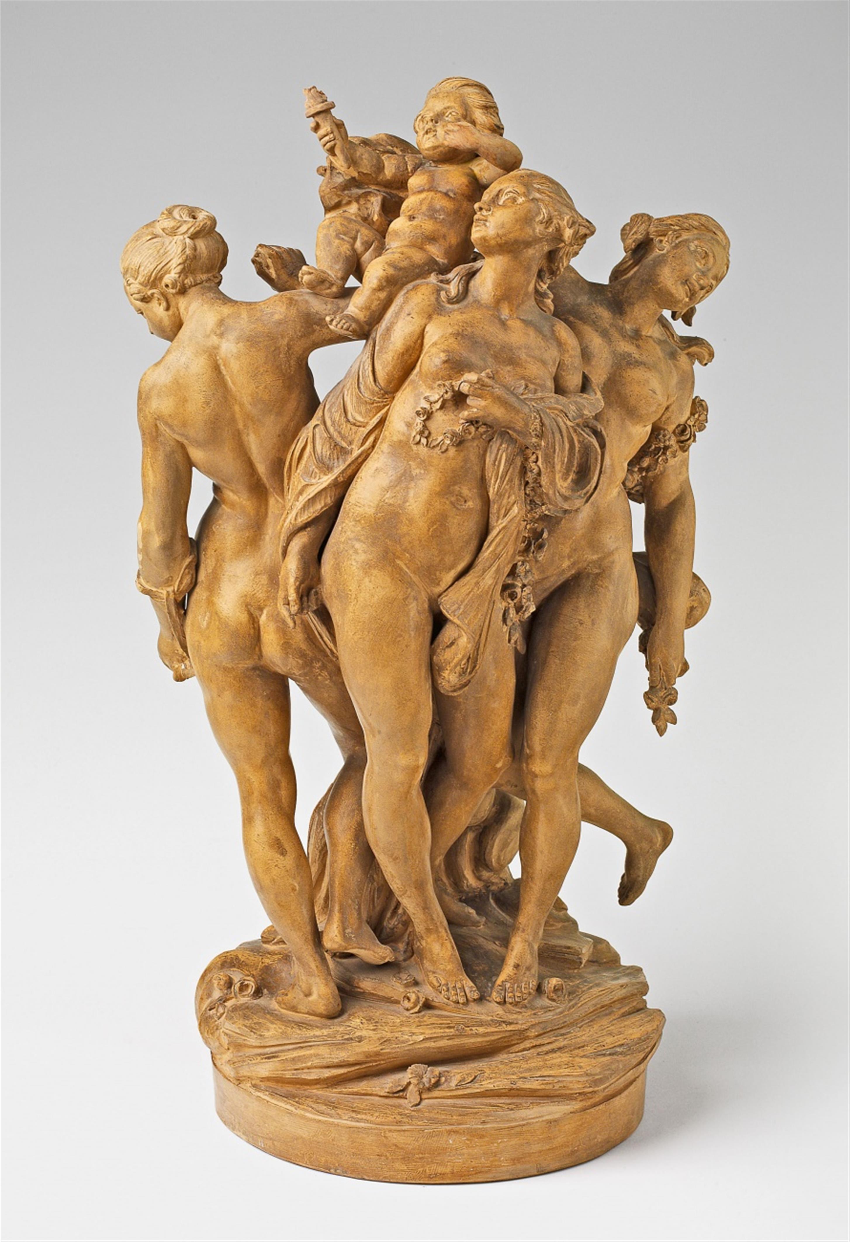 A terracotta group with Cupid and the Three Graces - image-1