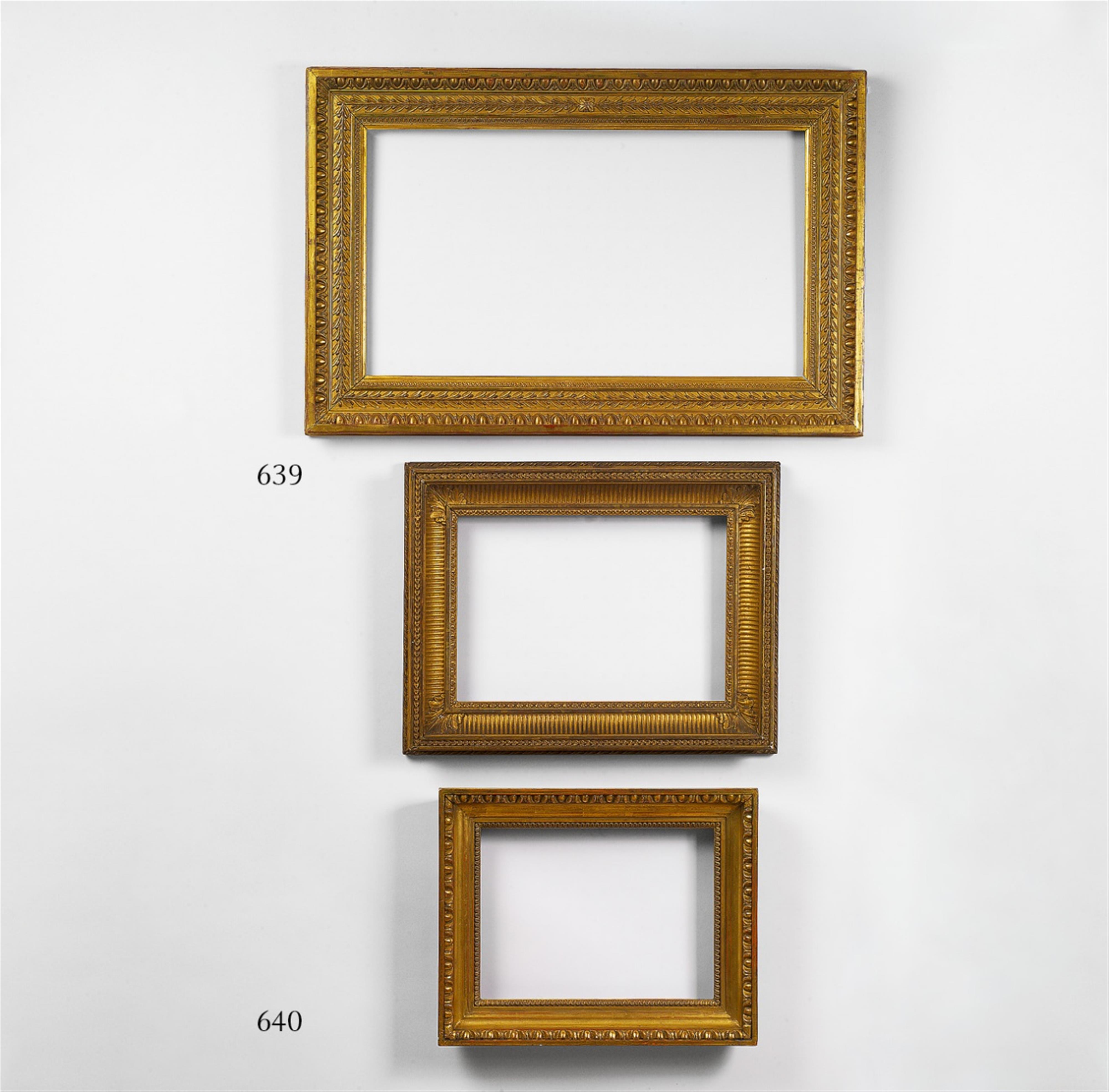 Two late Neoclassical French gilt softwood frames - image-1