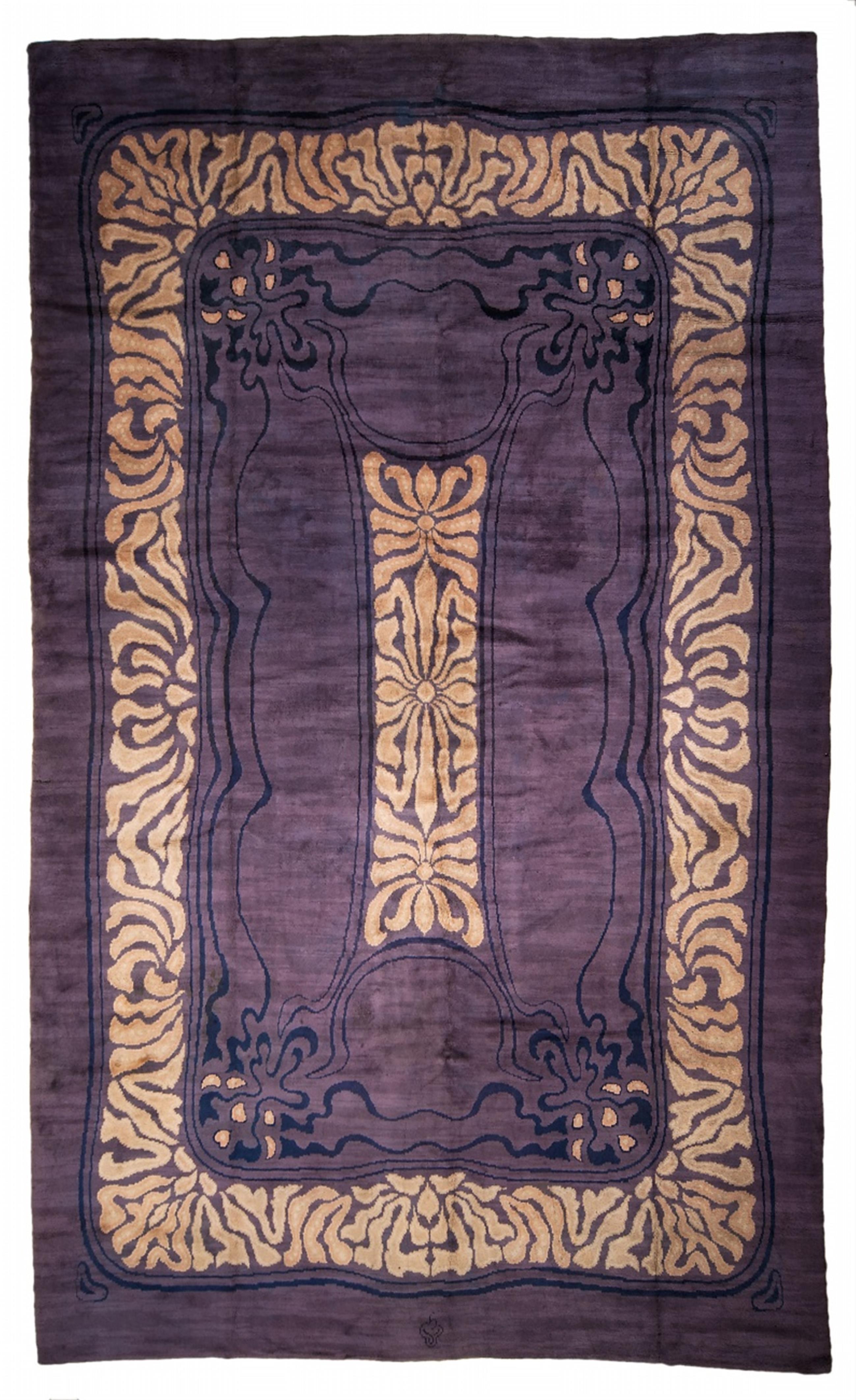 A large, woolen Jugendstil carpet designed by Otto Eckmann - image-3