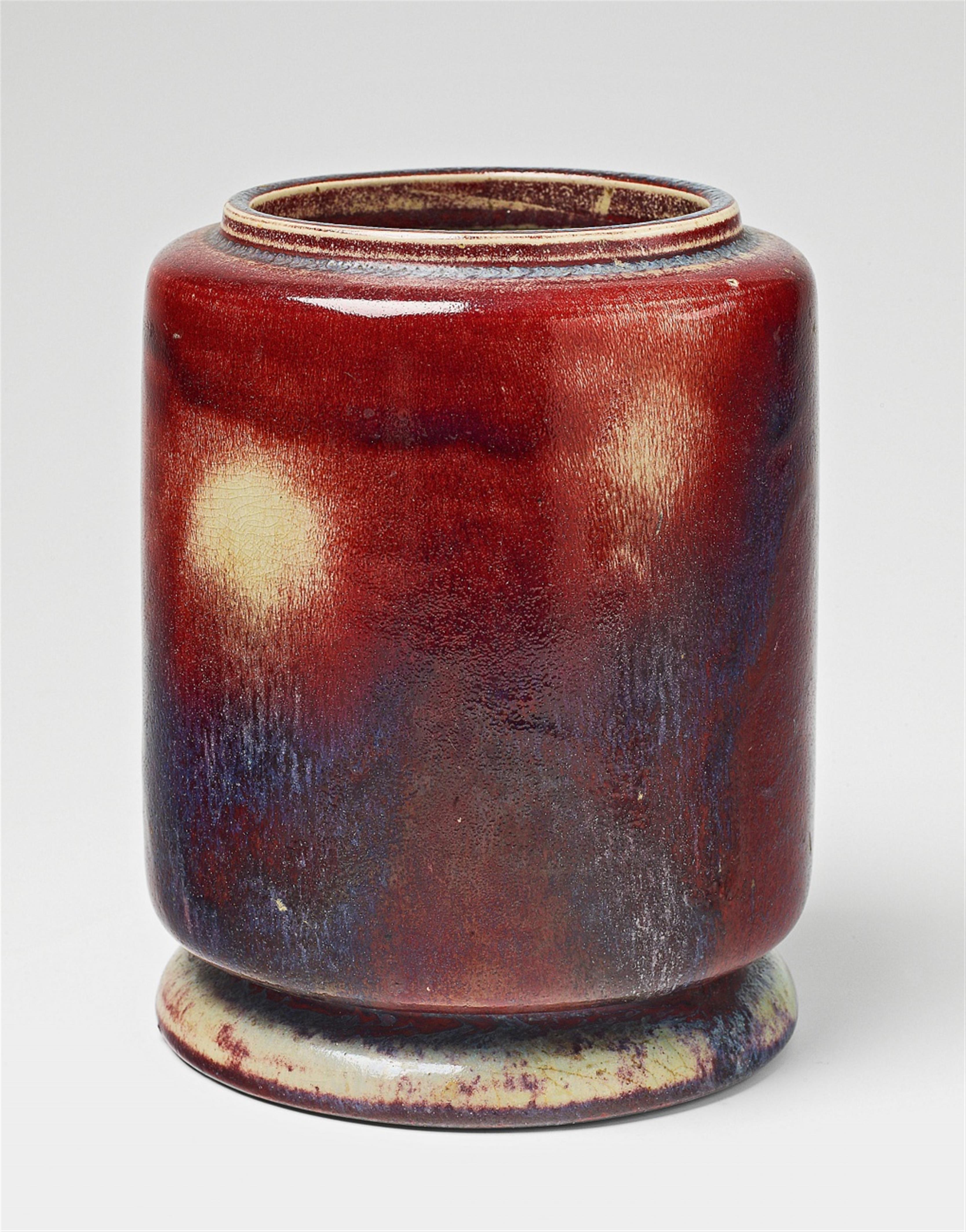 A cylindrical copper-red feldspar glazed stoneware vase - image-2