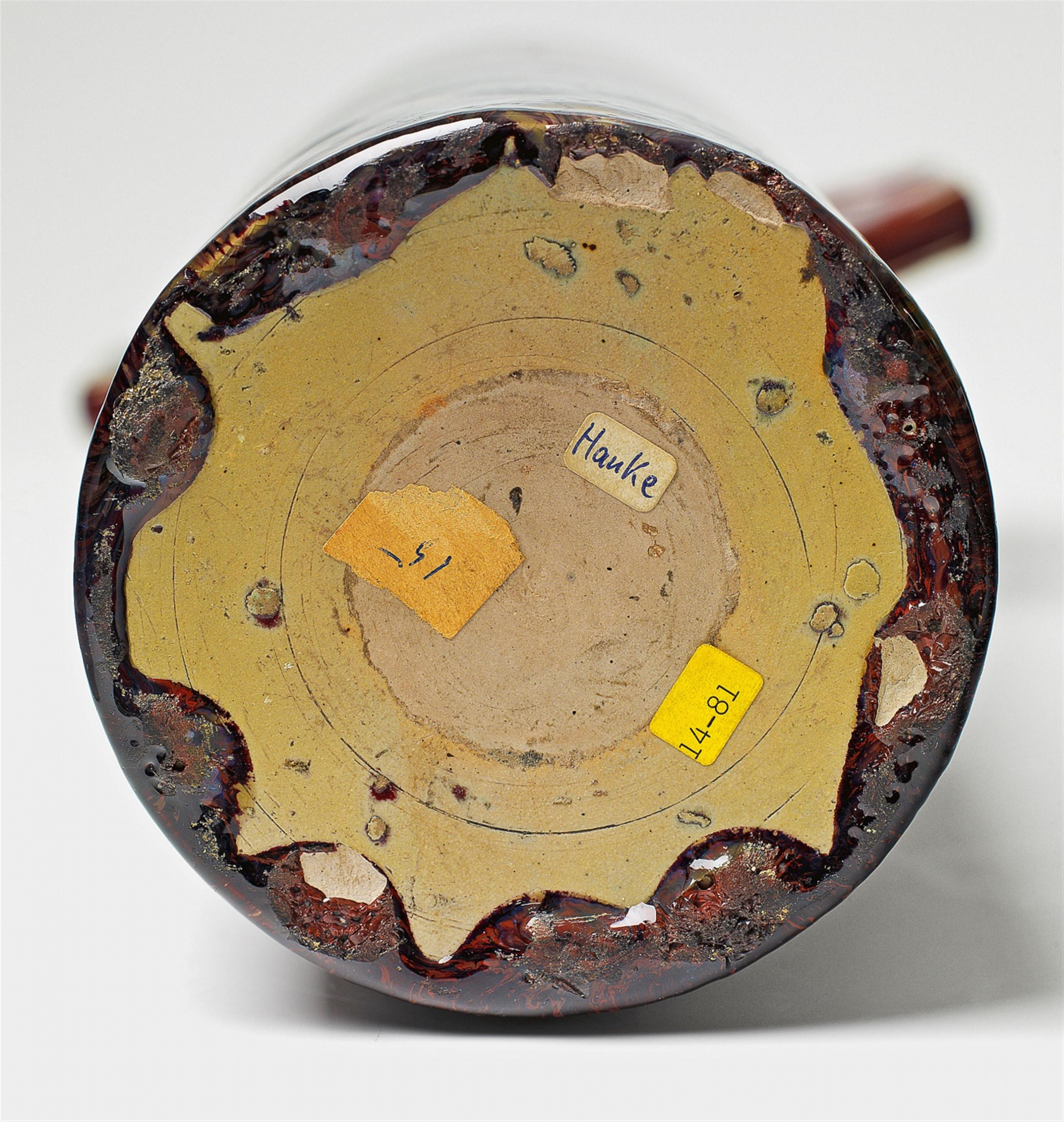 A narrow copper-red feldspar glazed stoneware vase - image-2